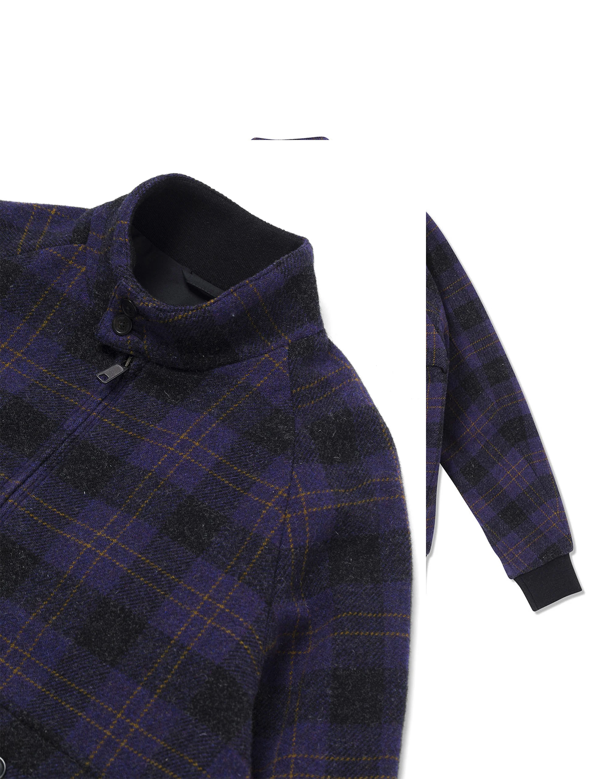 BARACUTA P.WOOL G9 AF POCKET UNPADDED 'GREY PURPLE PLAID' - Image 4