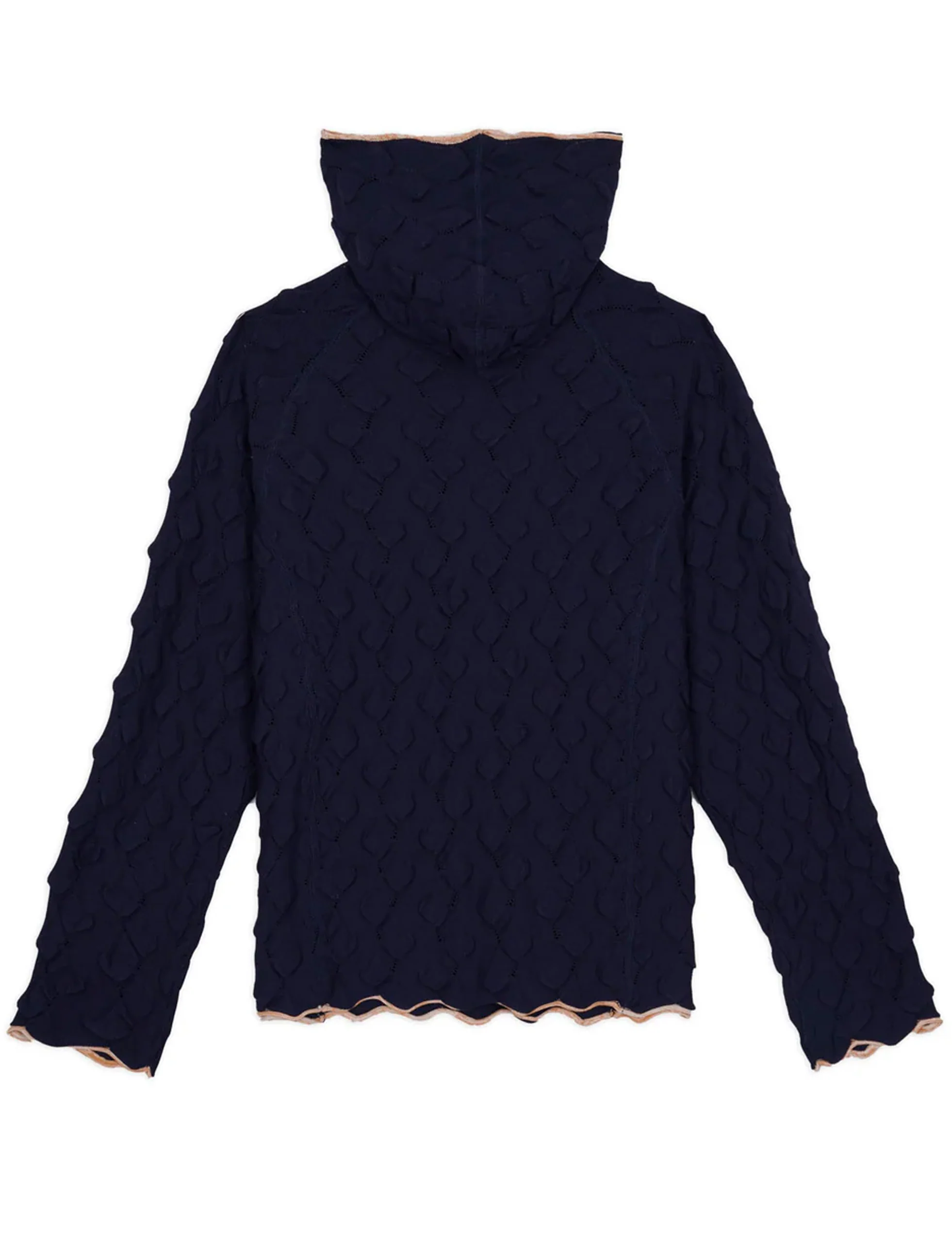 BRAIN DEAD Bubble Knit Hoodie - Midnight Blue - Image 3