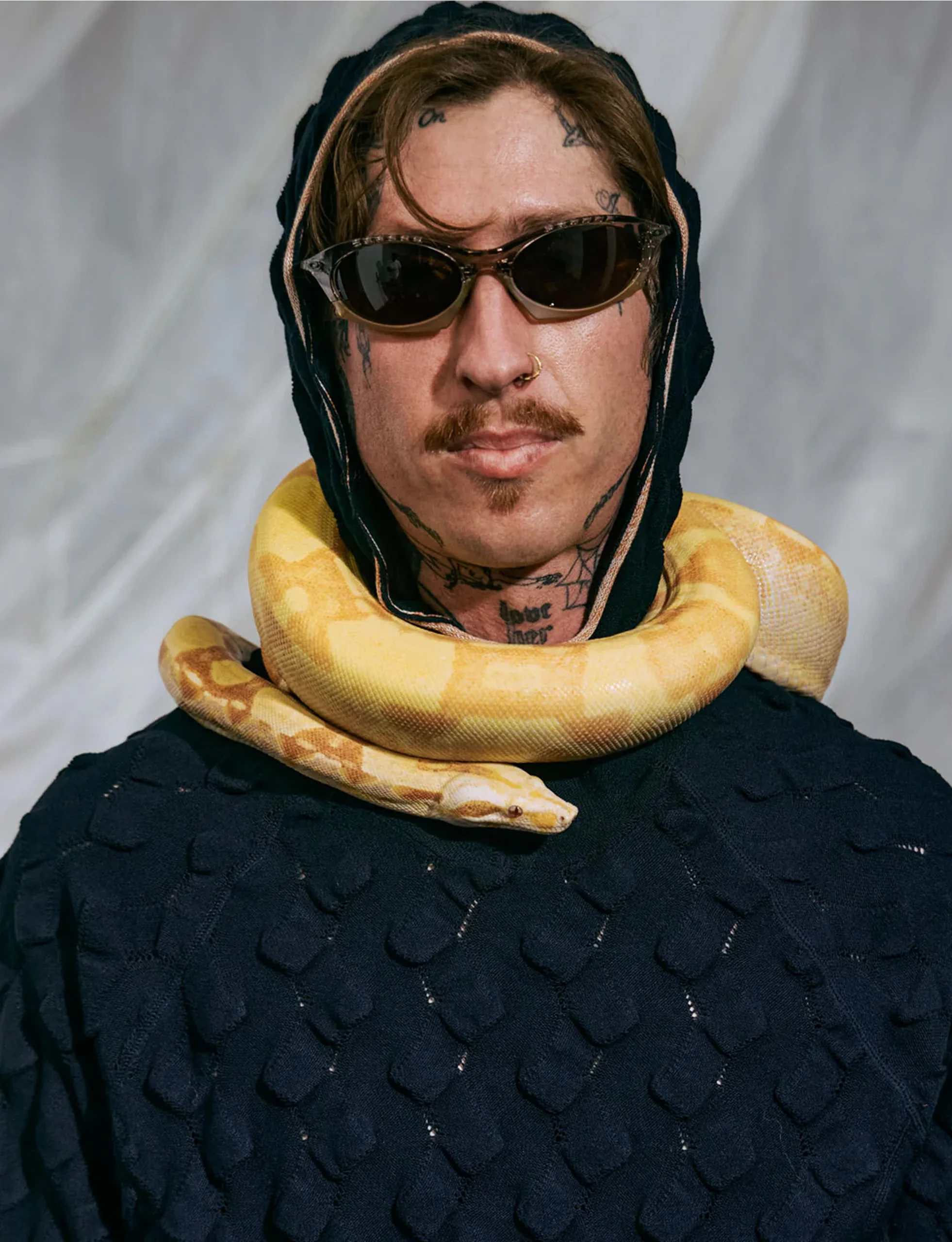 BRAIN DEAD Bubble Knit Hoodie - Midnight Blue - Image 4