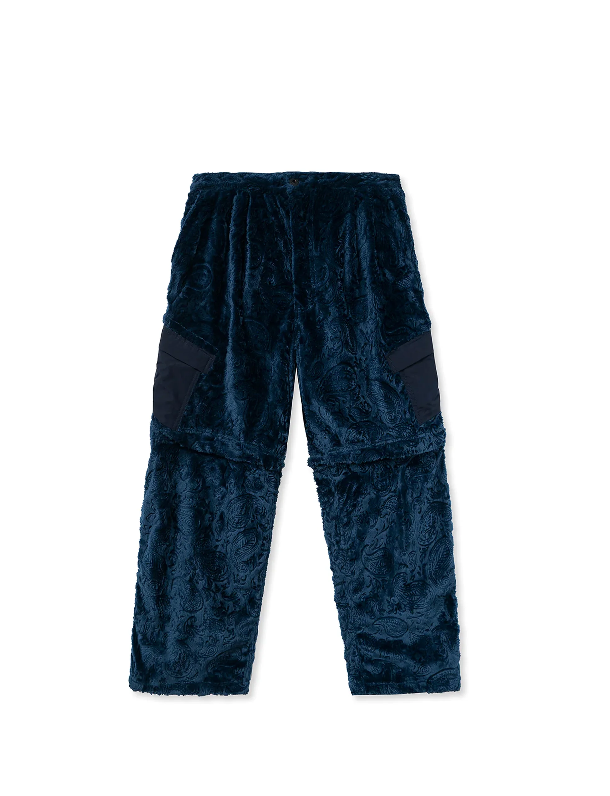 BRAIN DEAD DEBOSSED PAISLEY FUR CONVERTIBLE ZIP OFF PANT - NAVY - Image 3