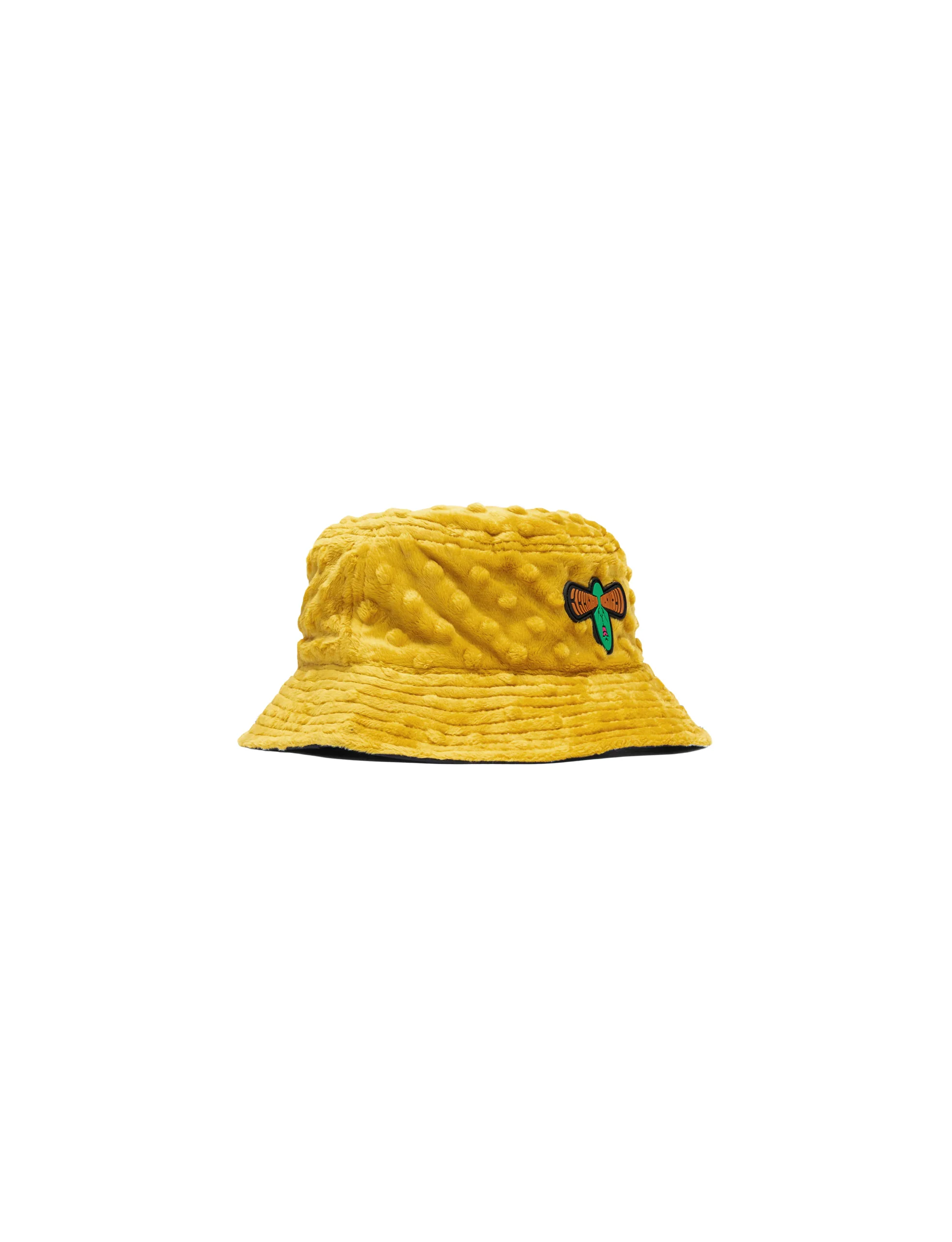 BRAIN DEAD EMBOSSED FUR BUCKET HAT - YELLOW - Image 3