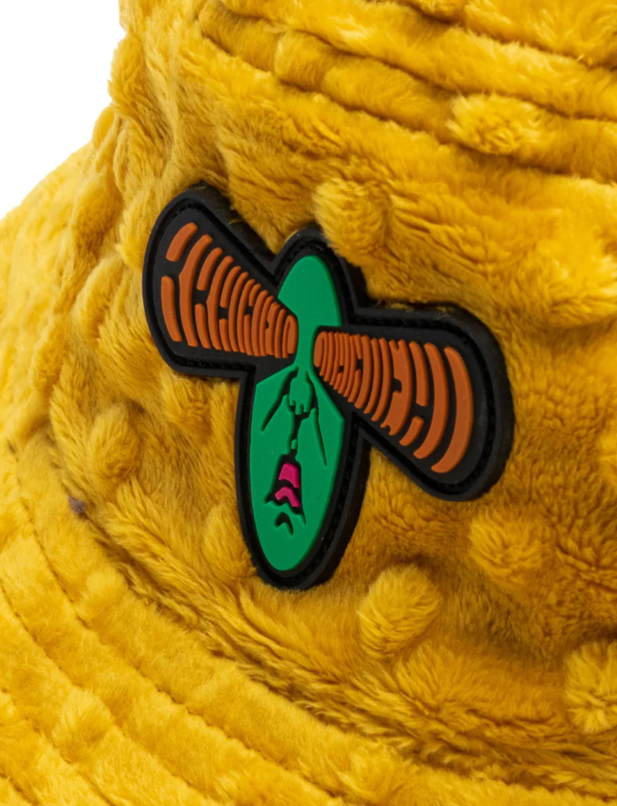 BRAIN DEAD EMBOSSED FUR BUCKET HAT - YELLOW - Image 4