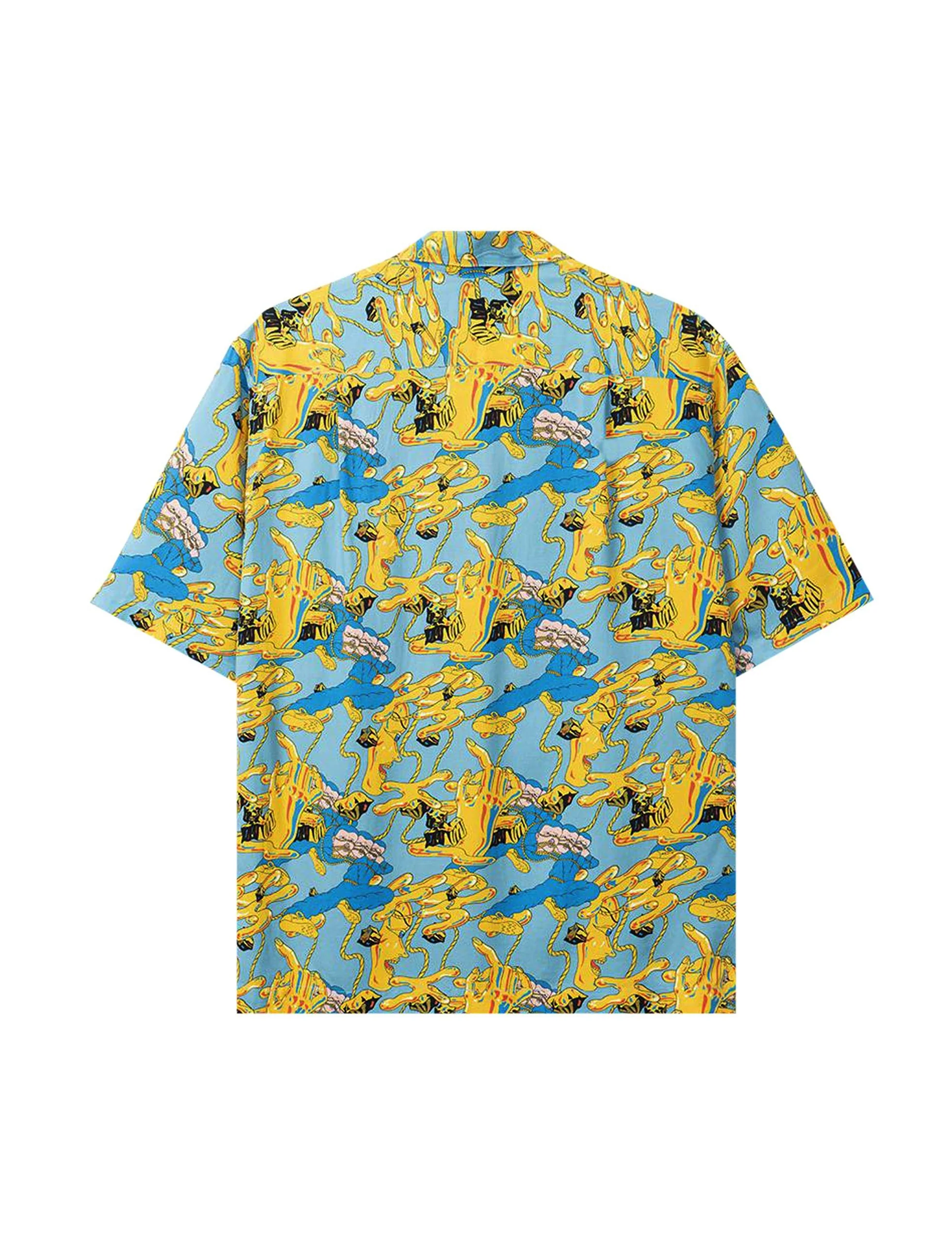 BRAIN DEAD Jonny Negron Bondage Hawaiian Shirt BLUE - Image 2
