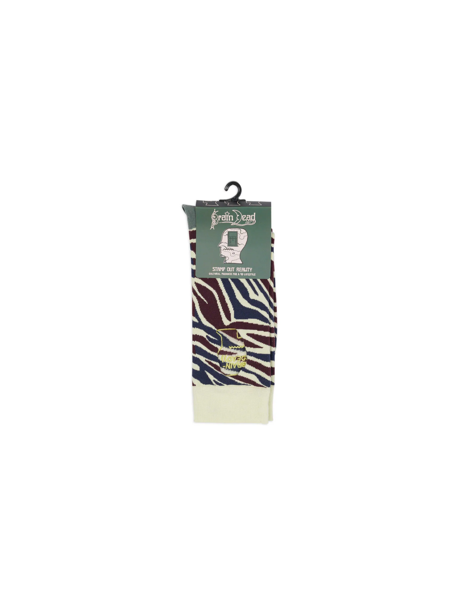 BRAIN DEAD Logohead Dress Socks - Multi Zebra - Image 3