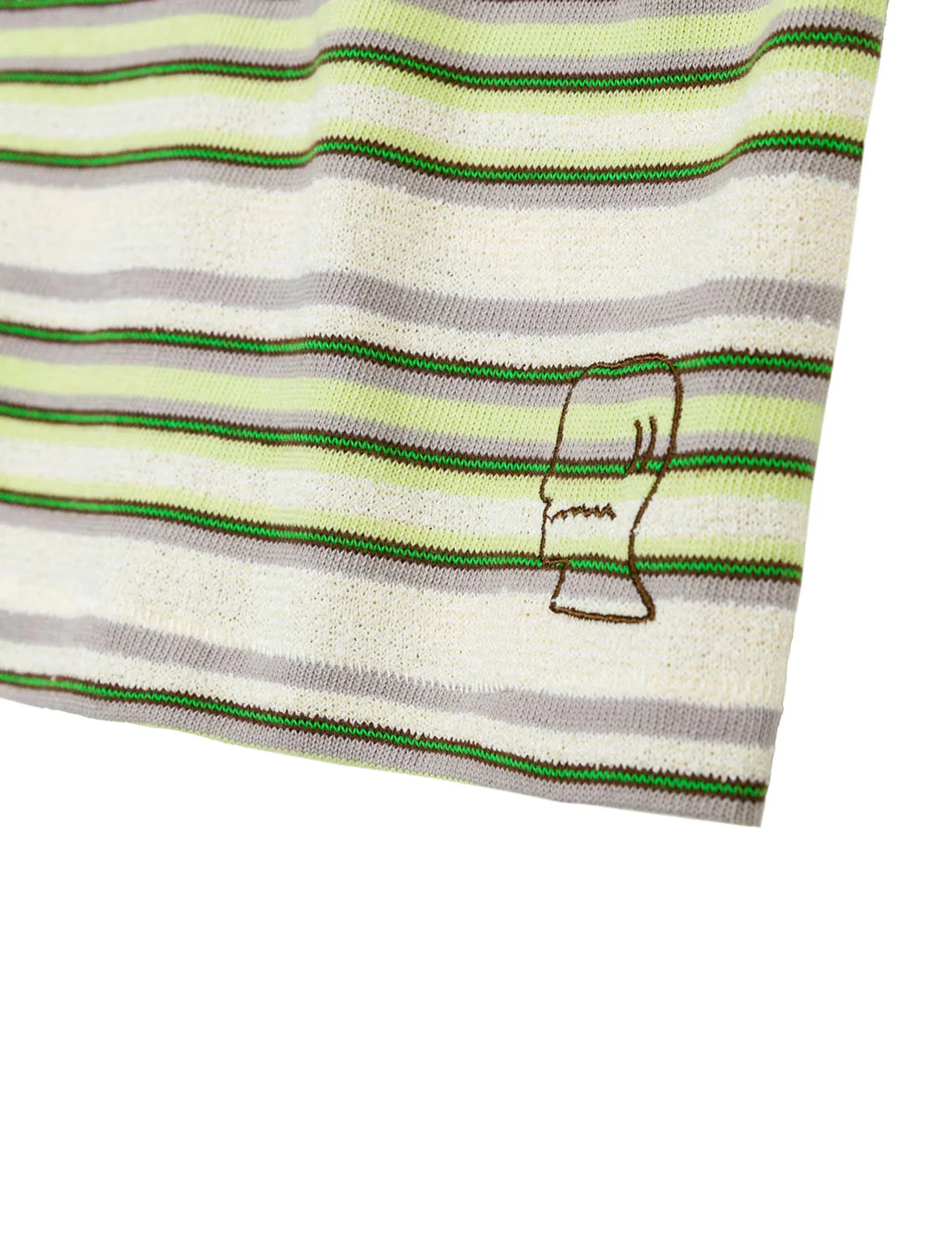 BRAIN DEAD LOOPED STRIPE T-SHIRT - GREEN MULTI - Image 2