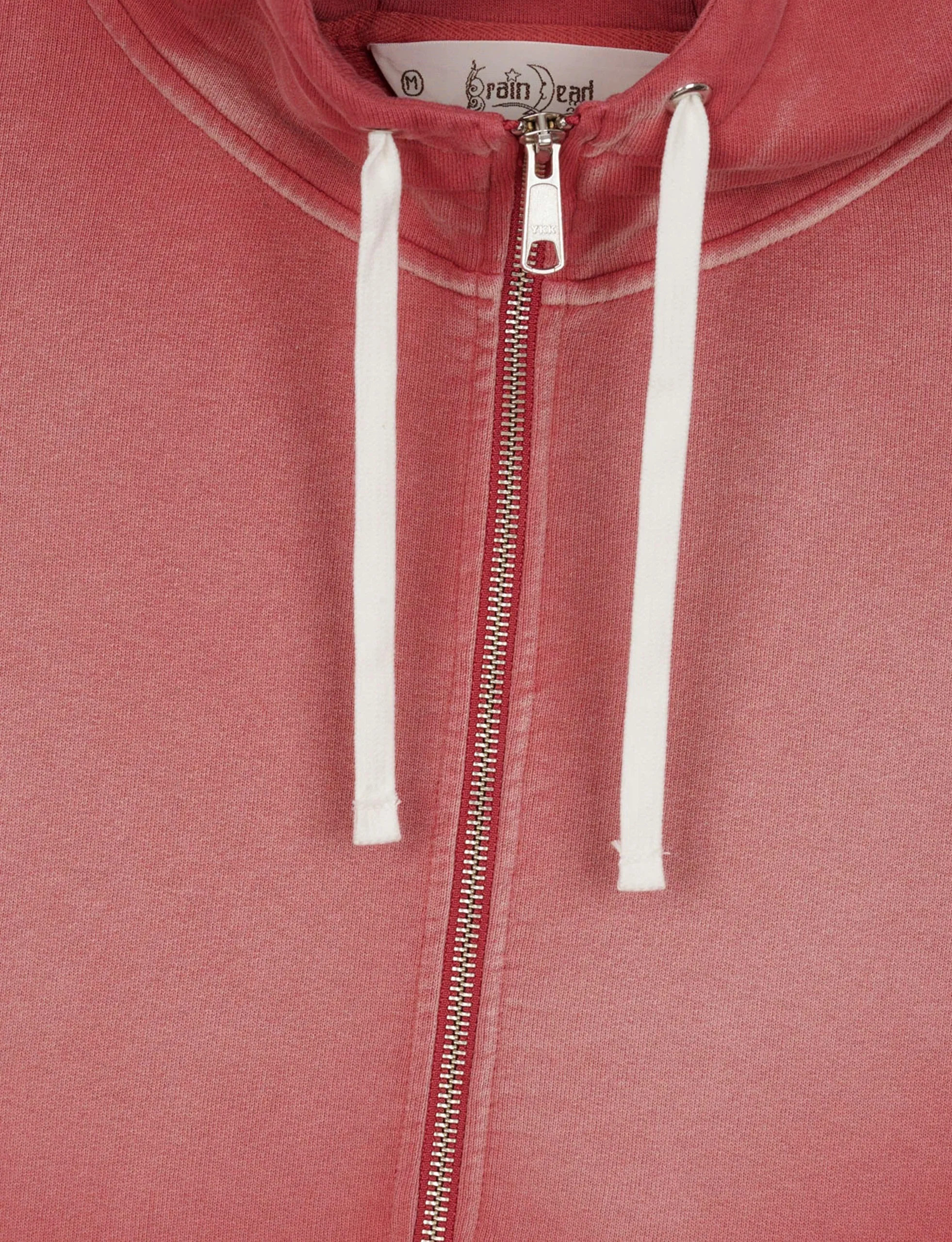 BRAIN DEAD PADDED ELBOW ZIP-UP HOODIE - BRICK - Image 3