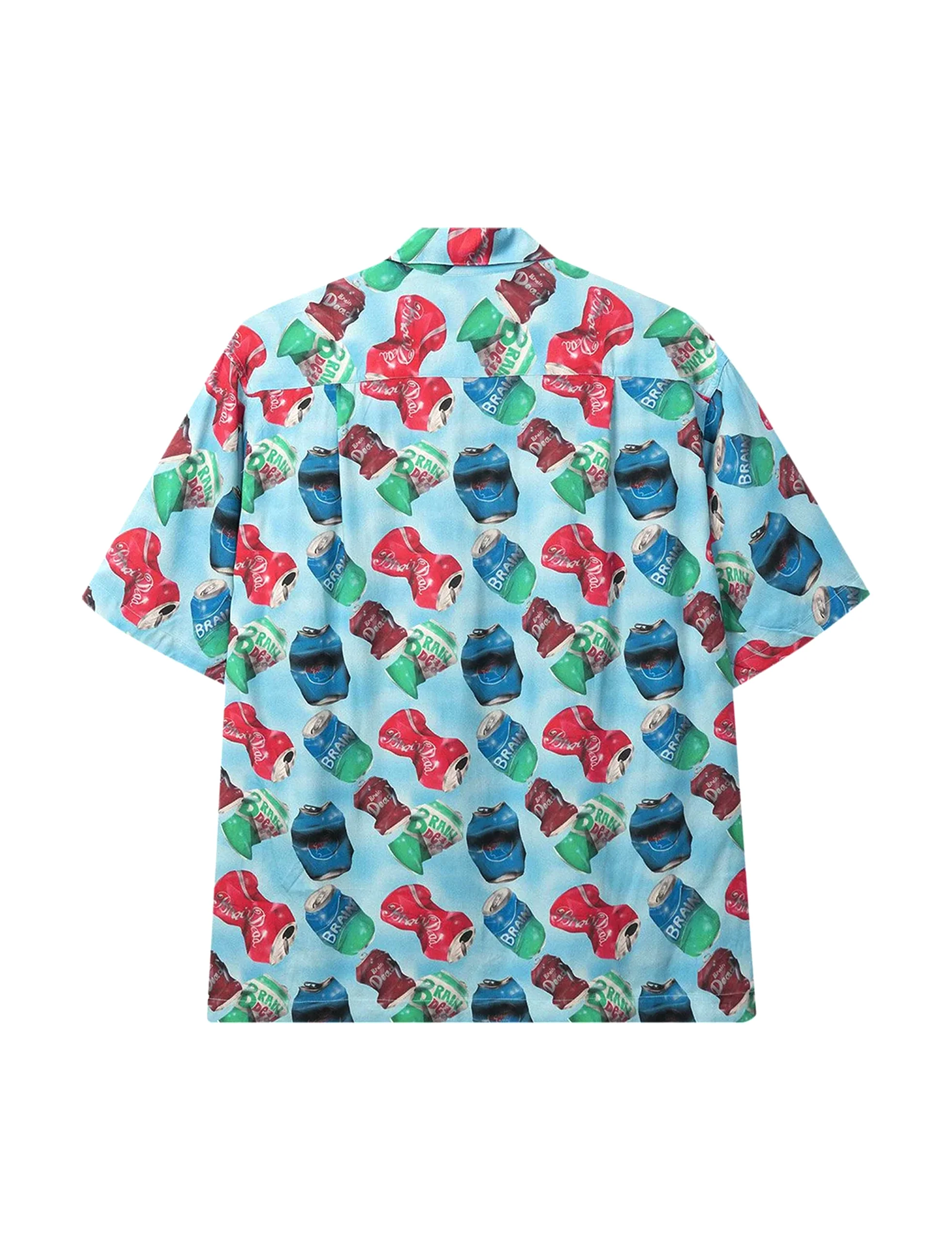 BRAIN DEAD SAaron Jupin Cans Short-Sleeve Hawaiian Shirt 'Blue' - Image 2
