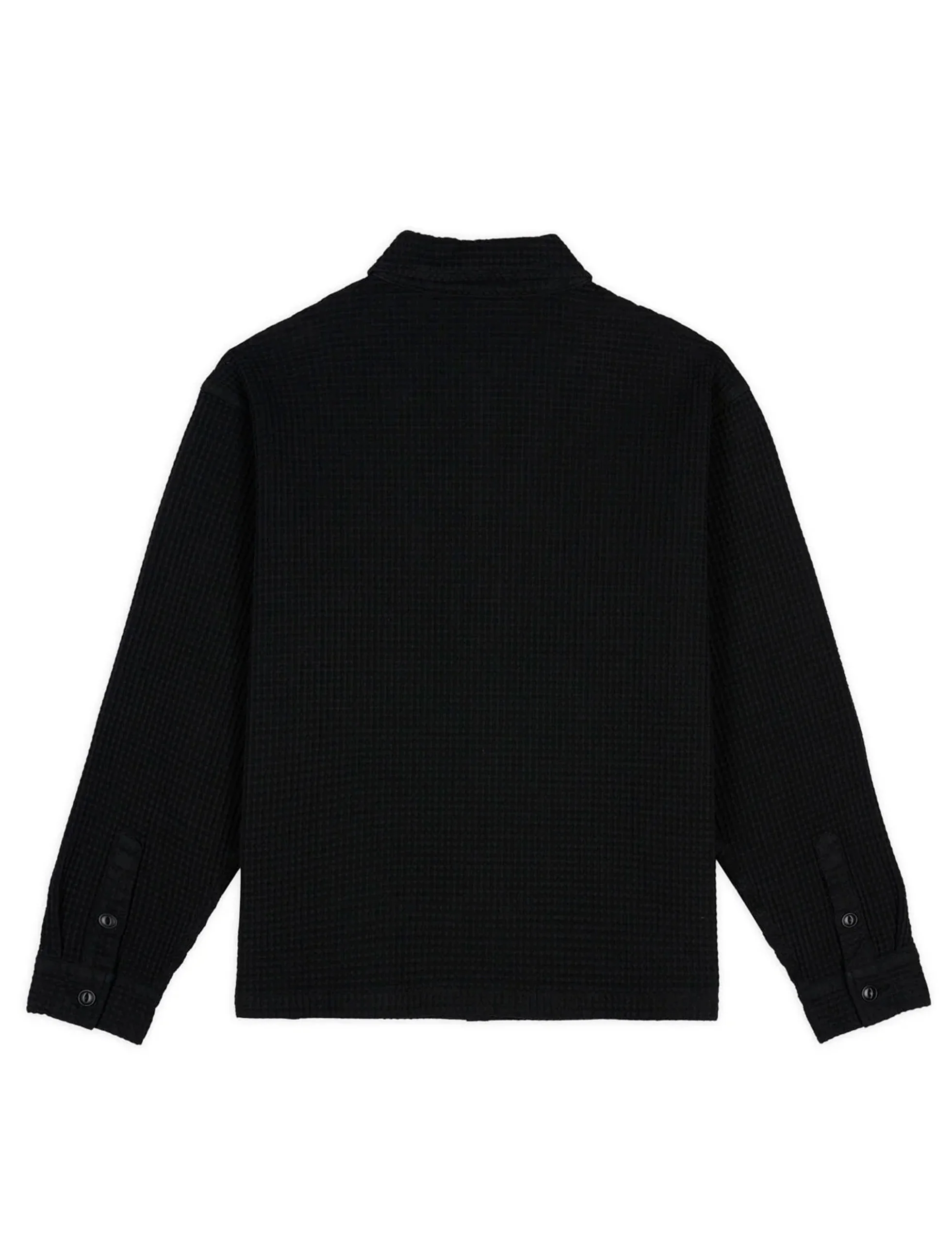 BRAIN DEAD Waffle Button Front Shirt - Washed Black - Image 2
