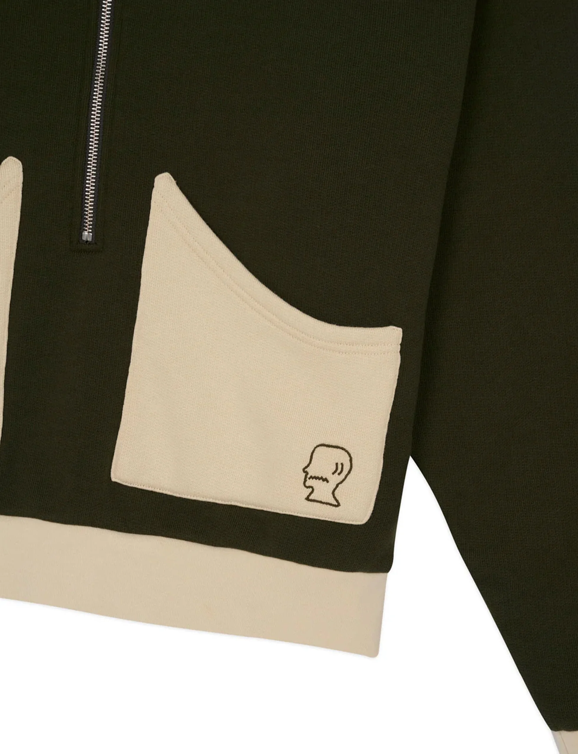 BRAIN DEAD ZIP HOODIE - GREEN - Image 2