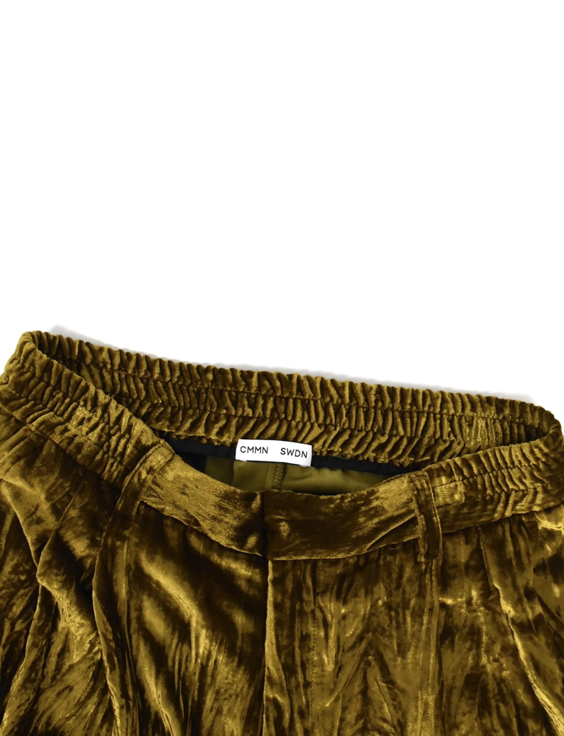 CMMN SWDN Jesse Elasticated Trousers Gold Velvet - Image 5