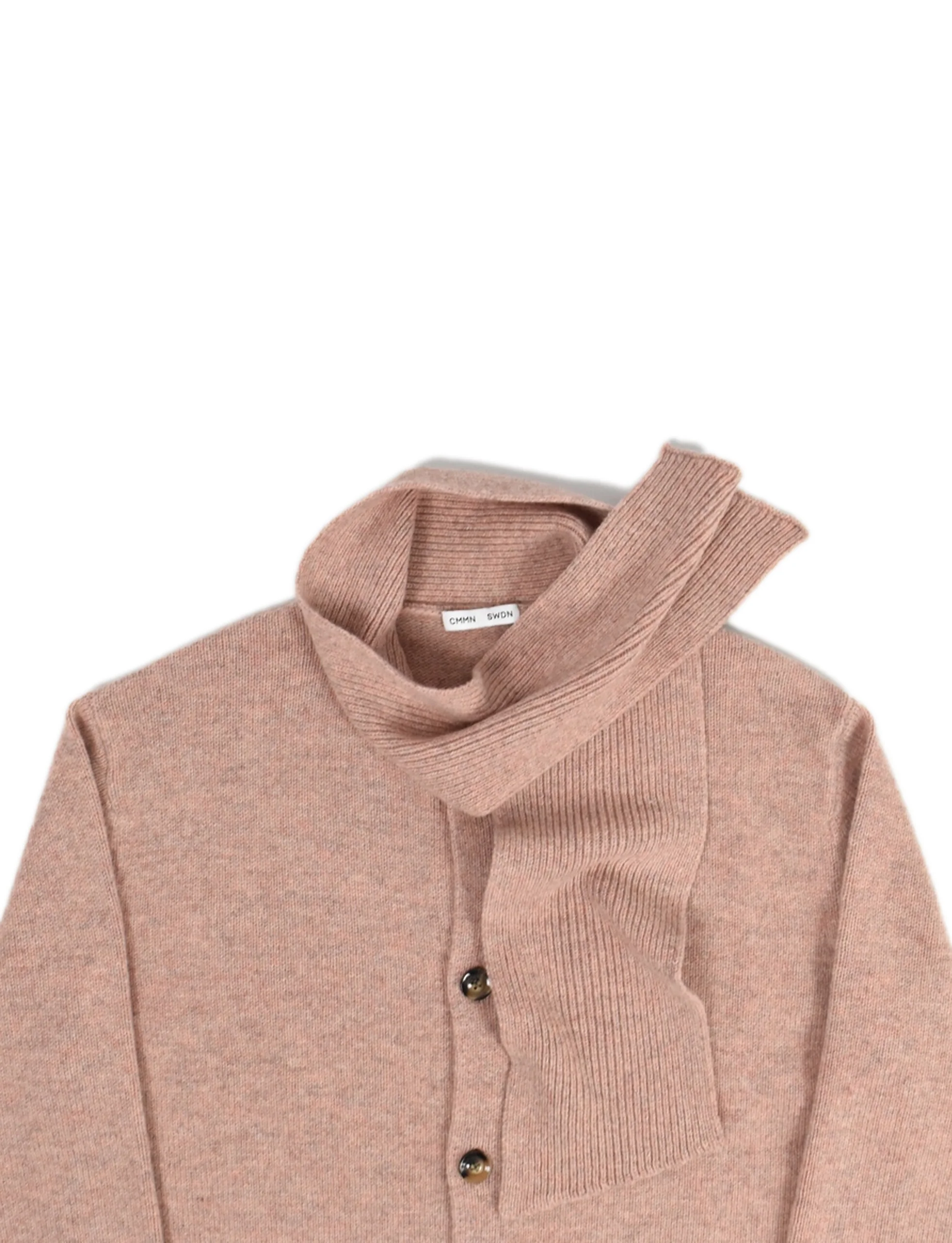CMMN SWDN Seth Scarf Cardigan Blush - Image 3