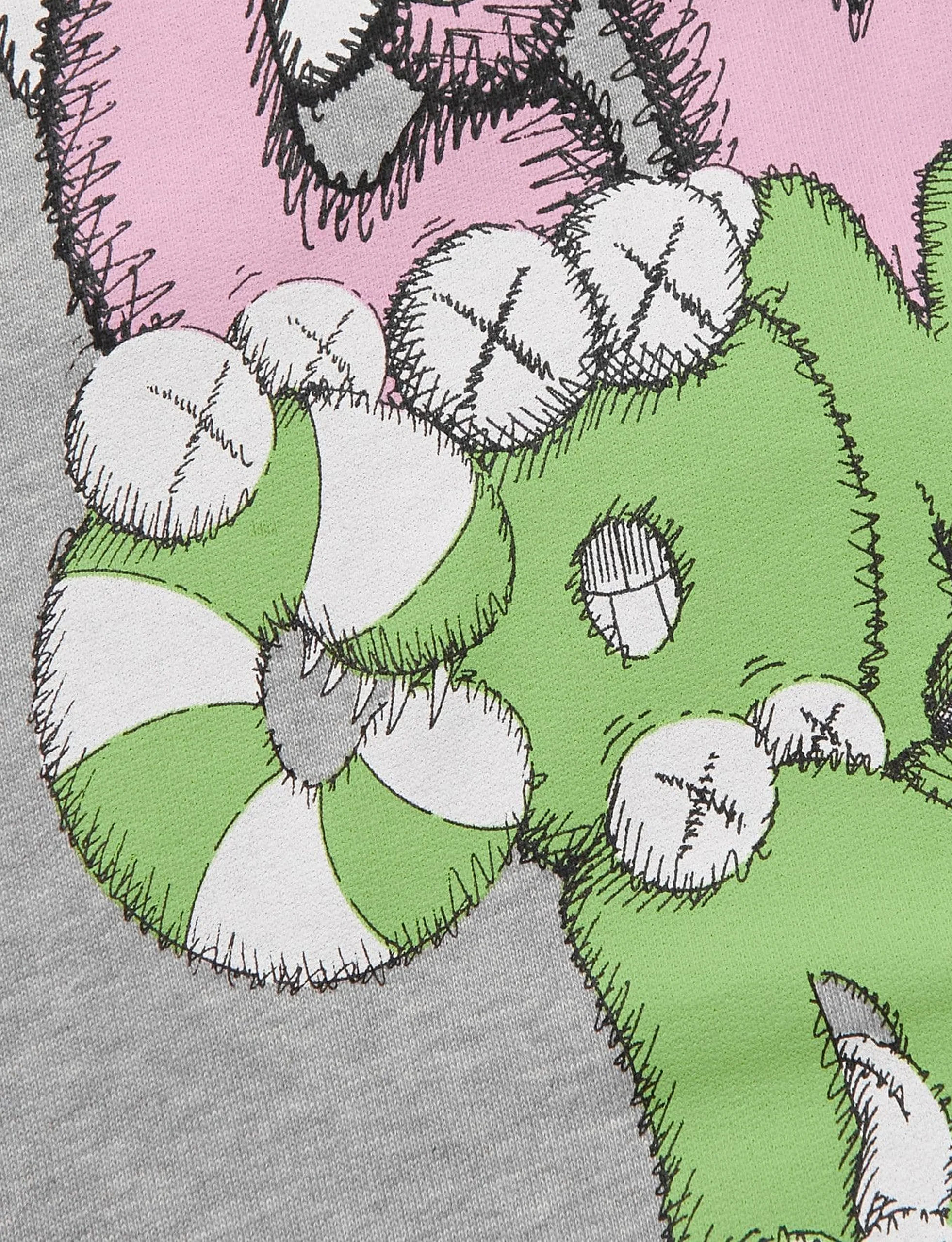 COMME DES GARÇONS SHIRT X KAWS SWEATSHIRT ZIP BOMBER GREY - Image 4