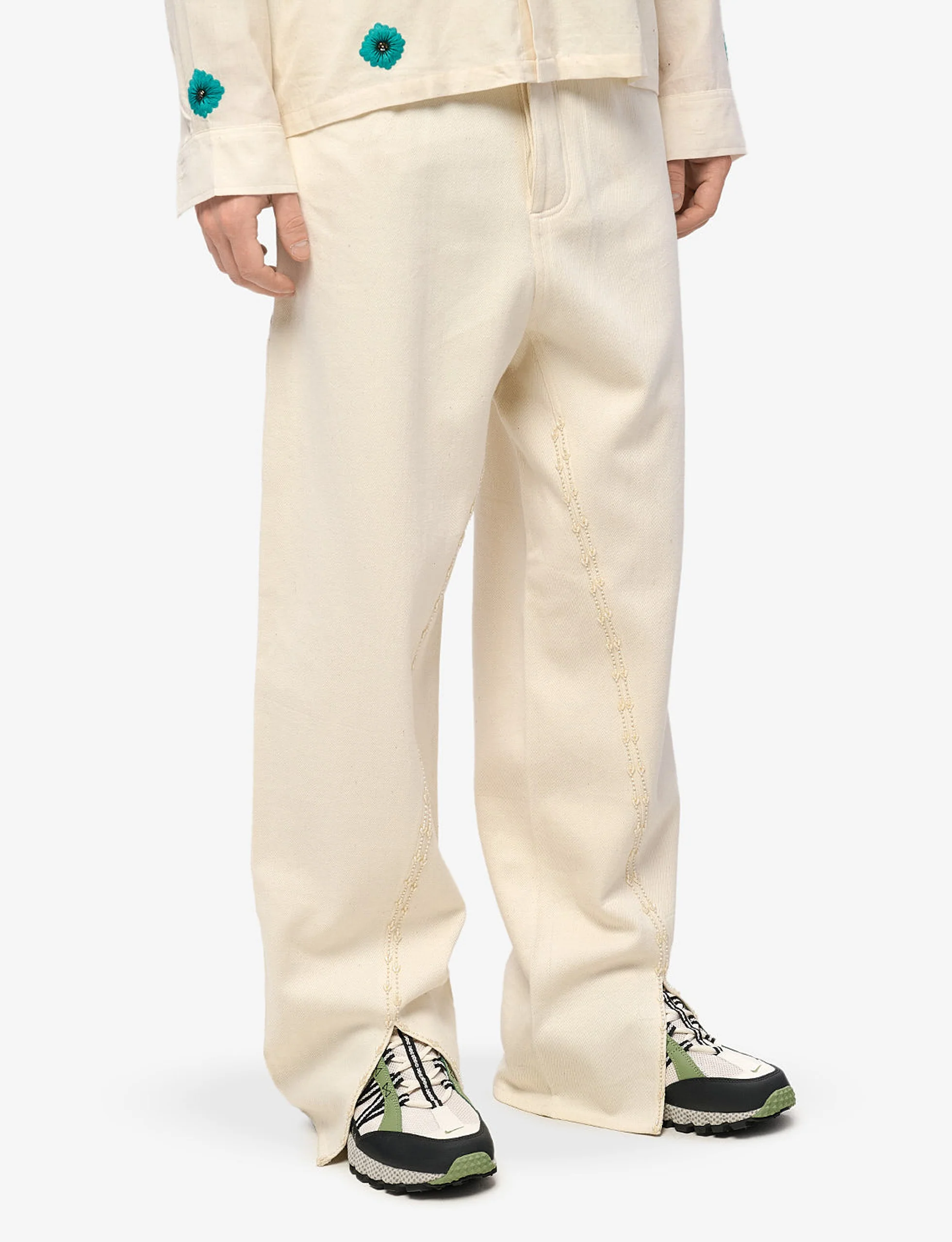 KARTIK RESEARCH  SPLIT DENIM TROUSERS - Image 3