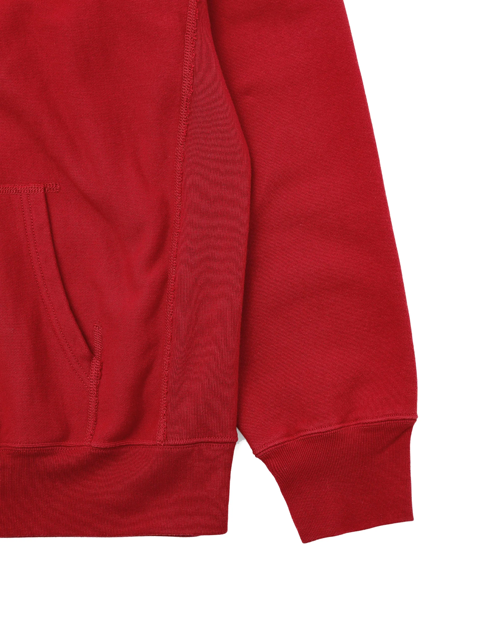 Khakis Half Button Hoodie Red - Image 3