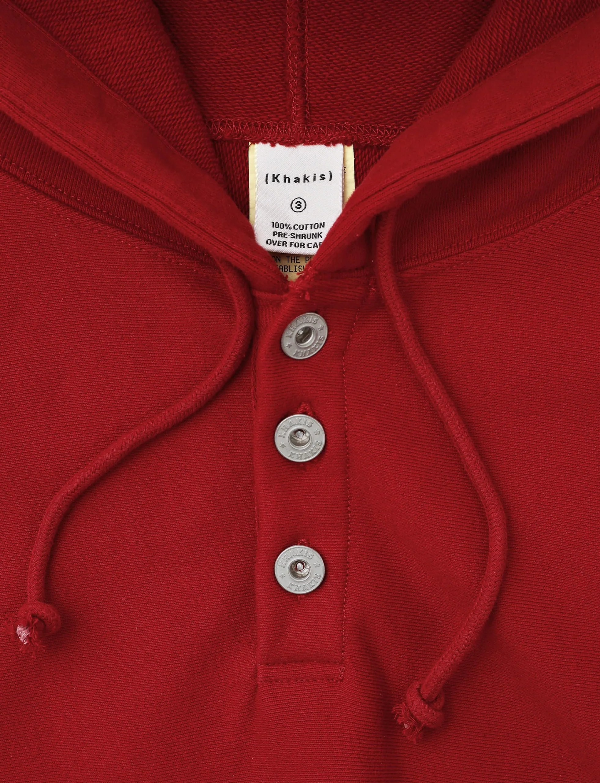 Khakis Half Button Hoodie Red - Image 4