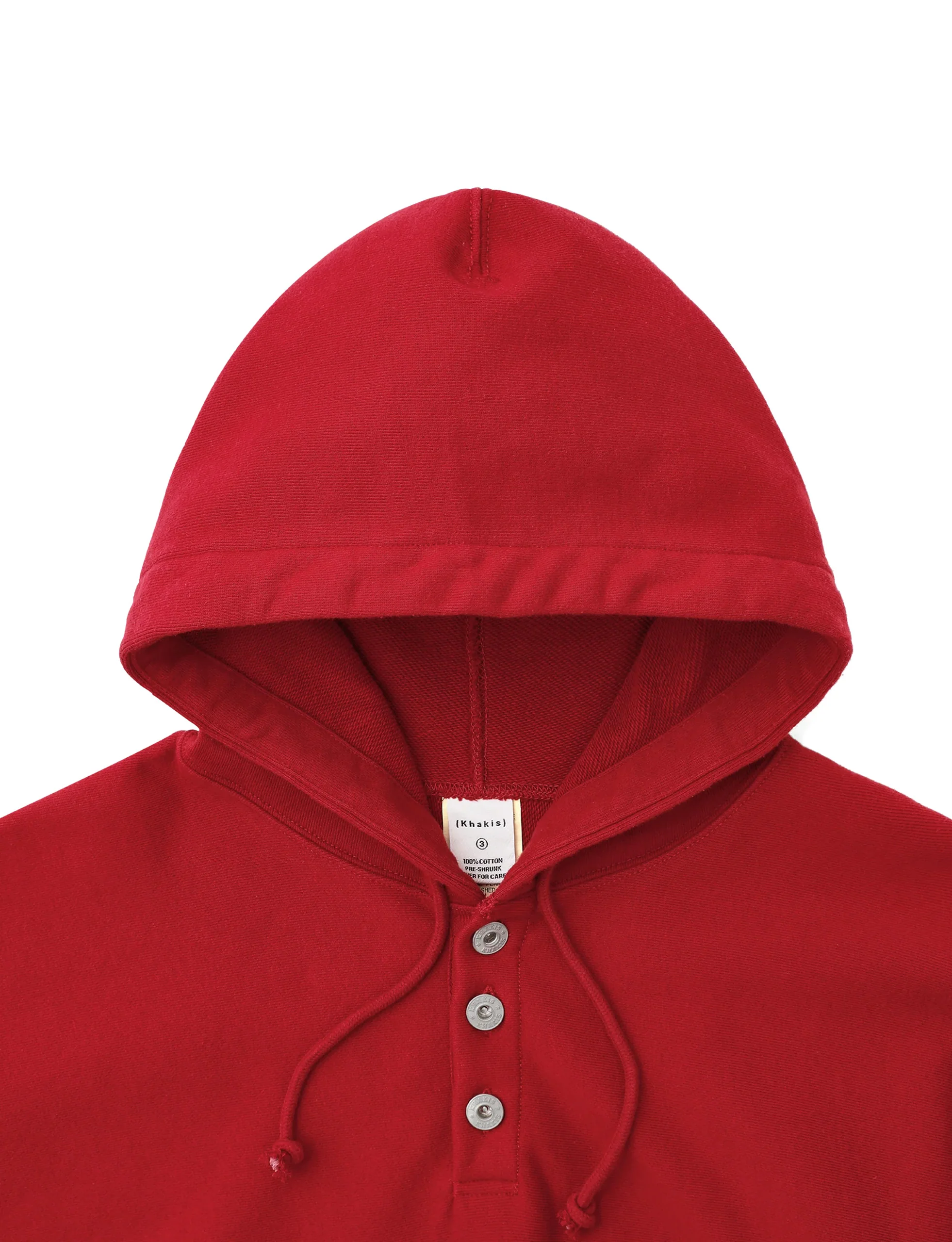 Khakis Half Button Hoodie Red - Image 5