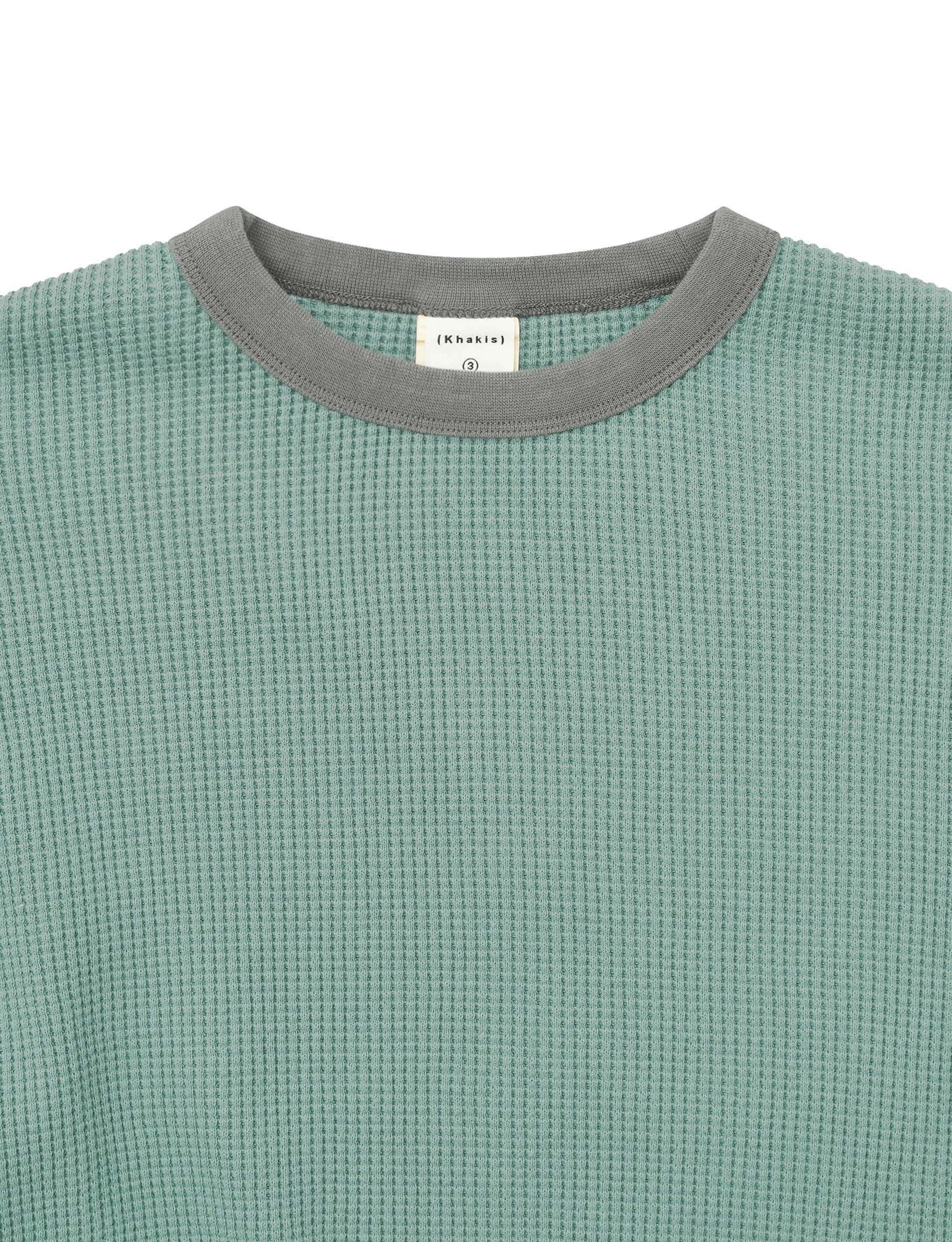 Khakis Waffle Crewneck Dusty Teal - Image 2