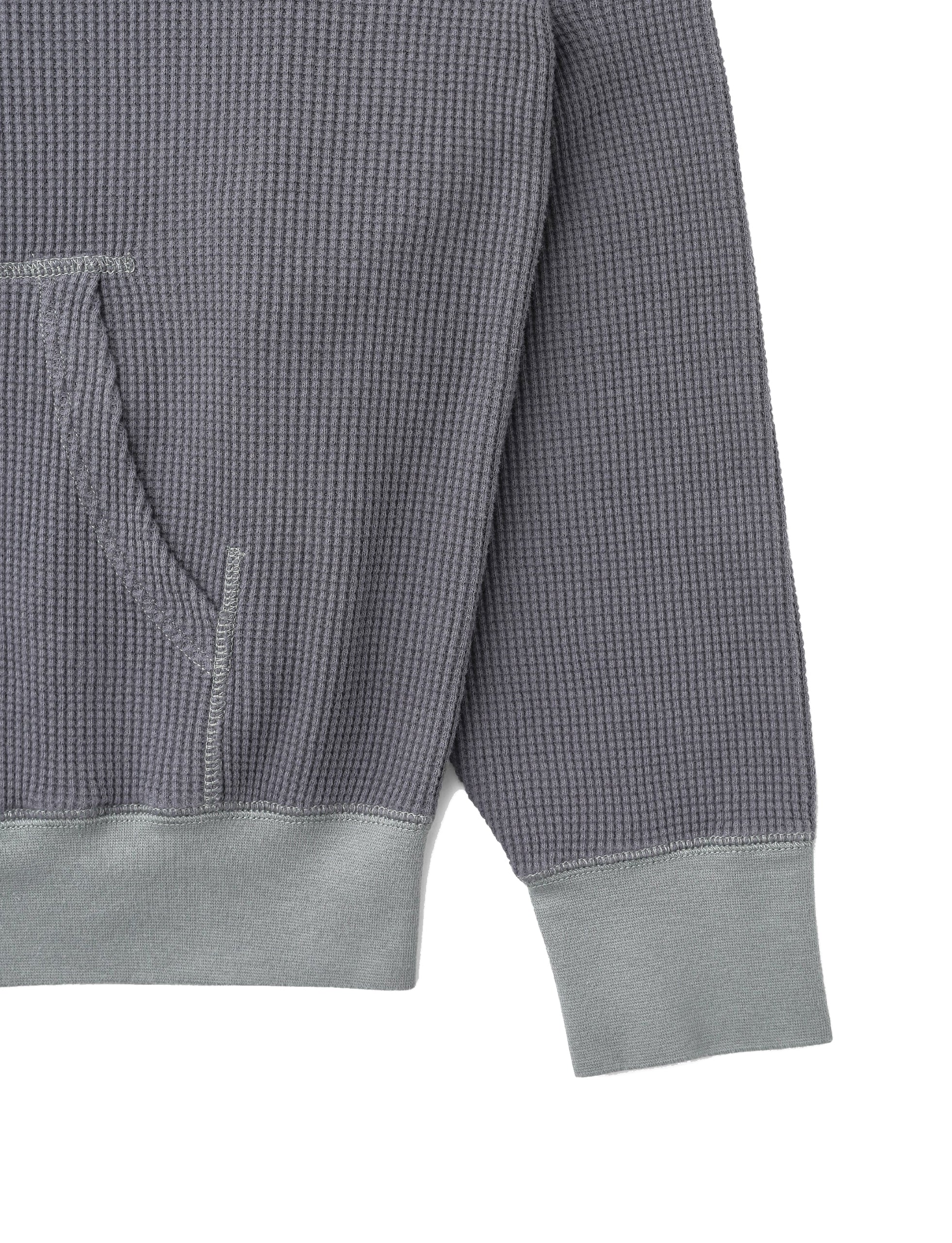 Khakis Waffle Full Zip Hoodie Faded Black - Image 2