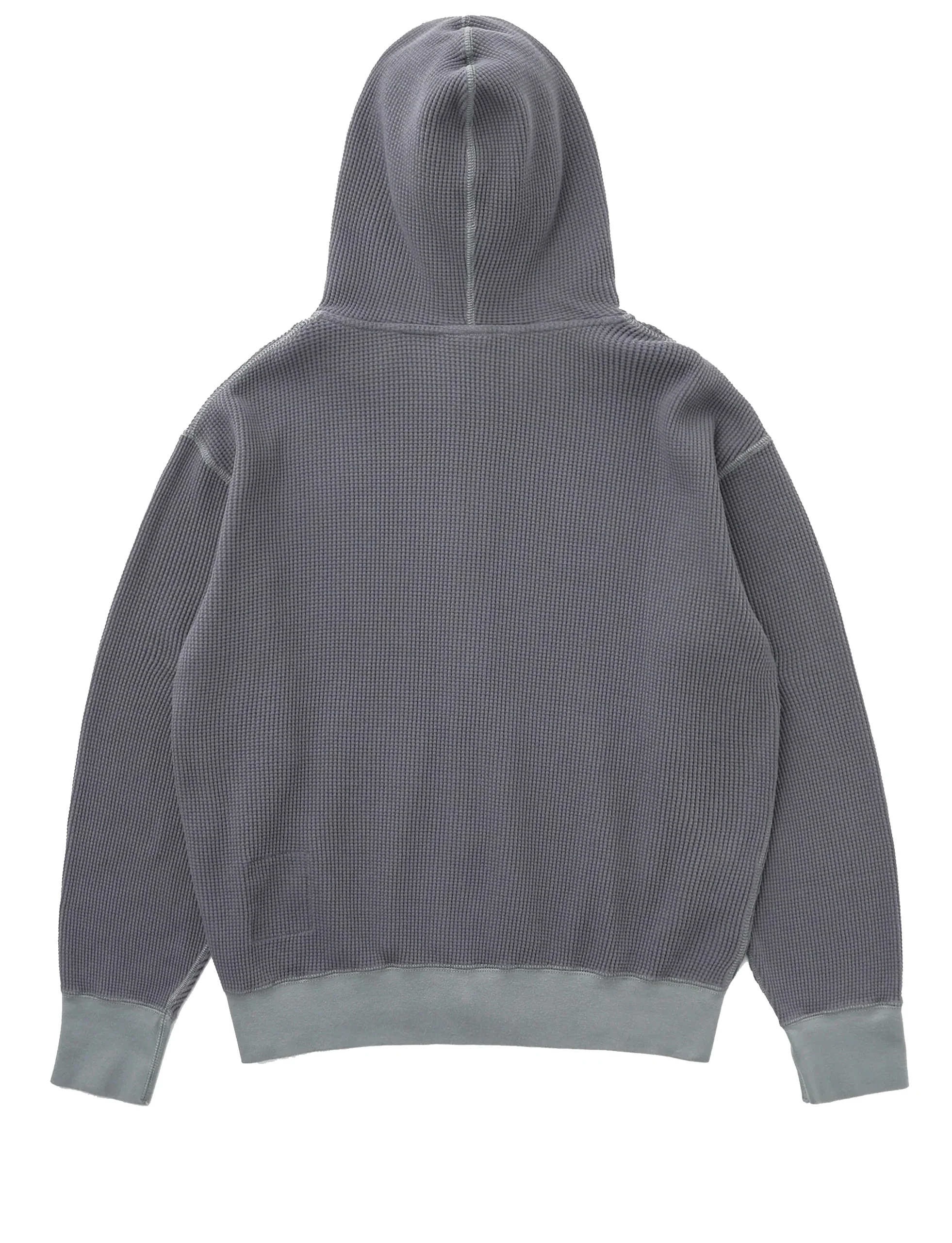 Khakis Waffle Full Zip Hoodie Faded Black - Image 3