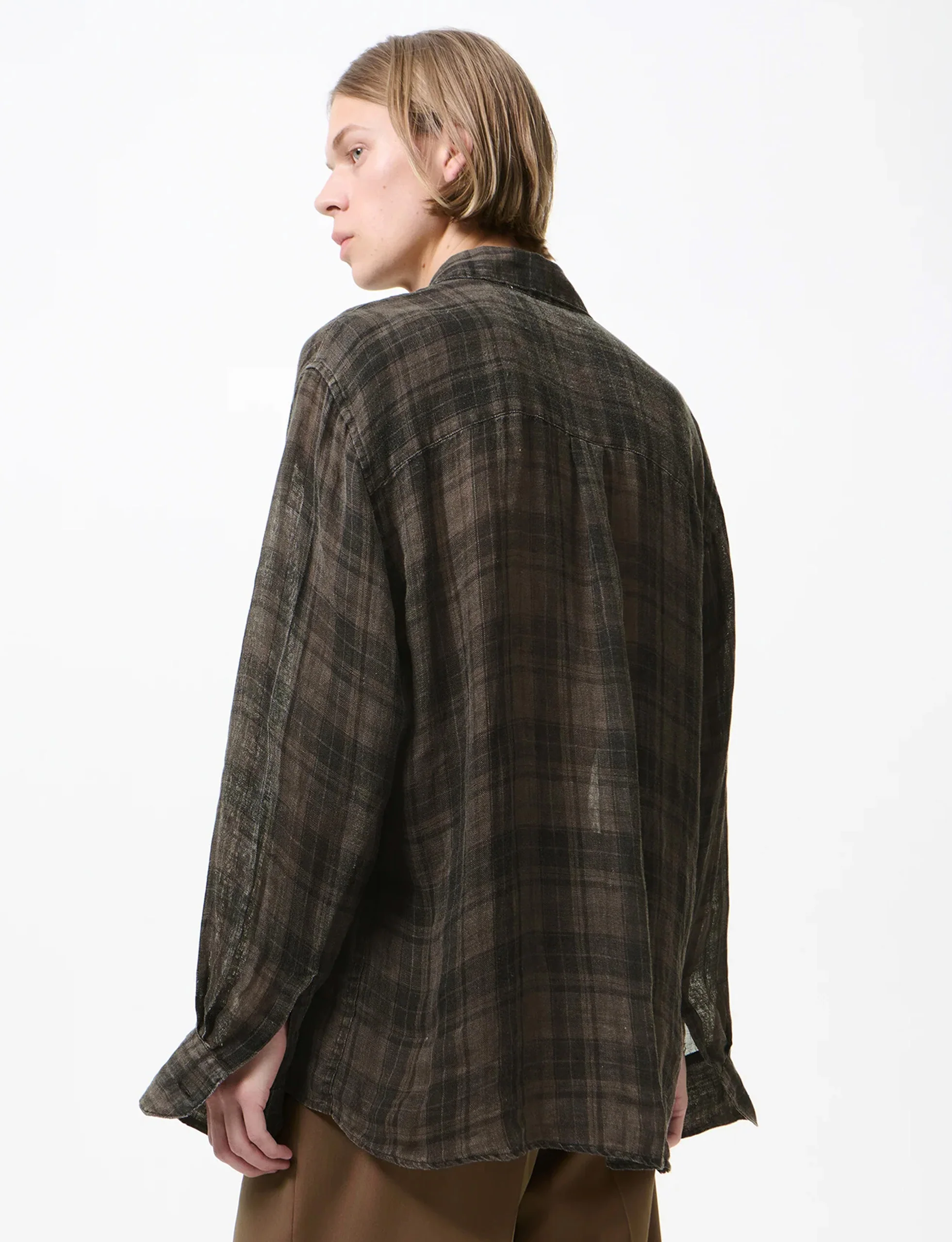 OUR LEGACY ABOVE SHIRT Penumbra Check Sheercoat Linen - Image 3
