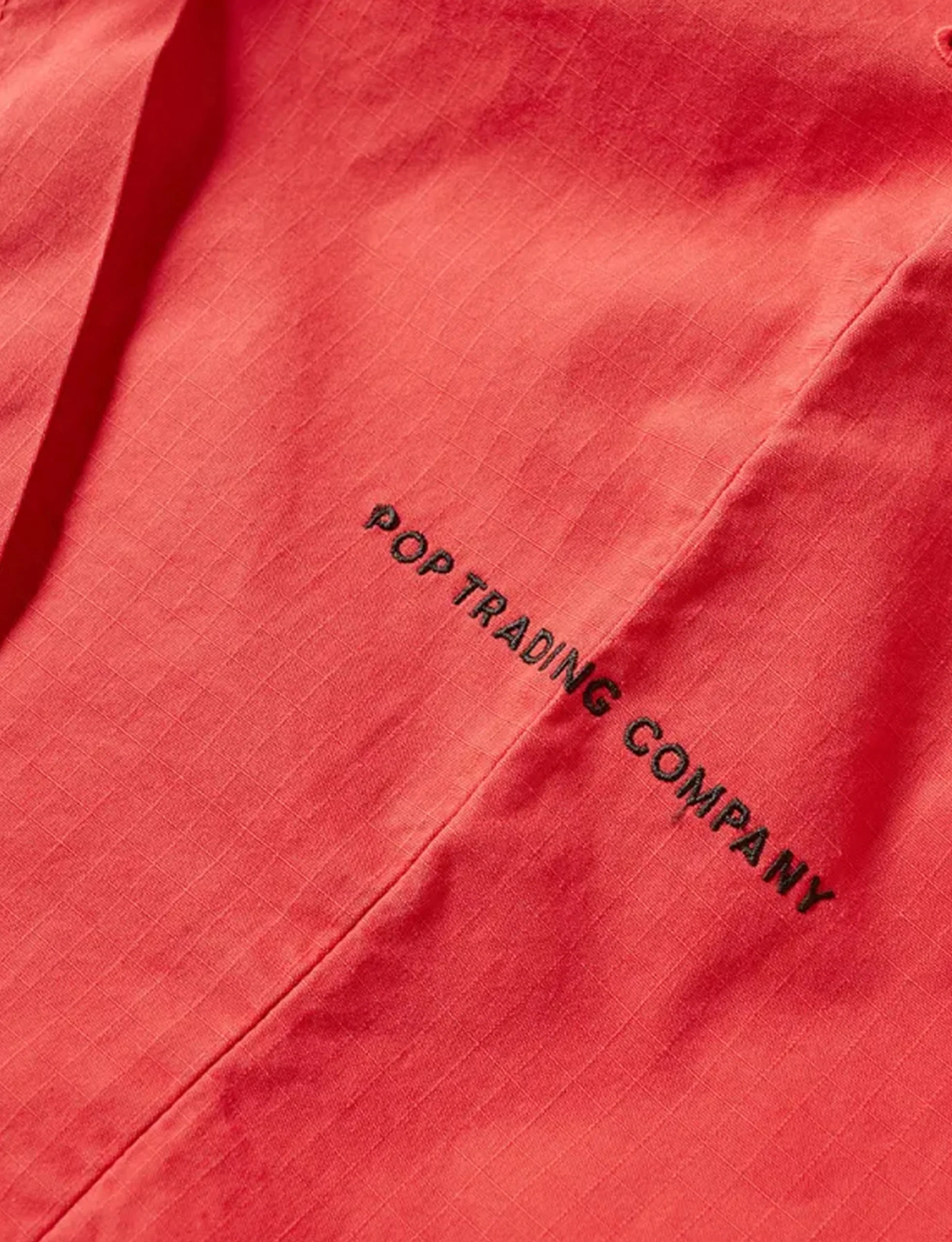 Pop Trading Company Drs Half Zip Hooded Jacket CORAL - Image 3