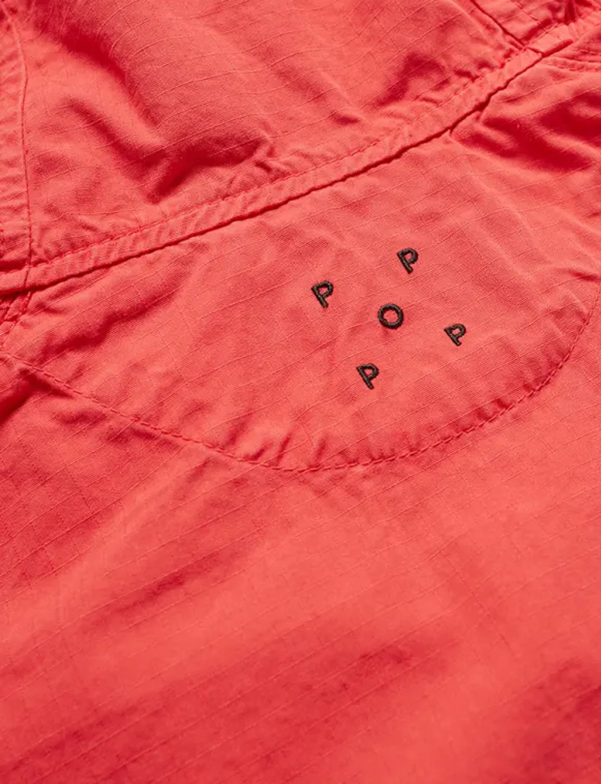 Pop Trading Company Drs Half Zip Hooded Jacket CORAL - Image 4