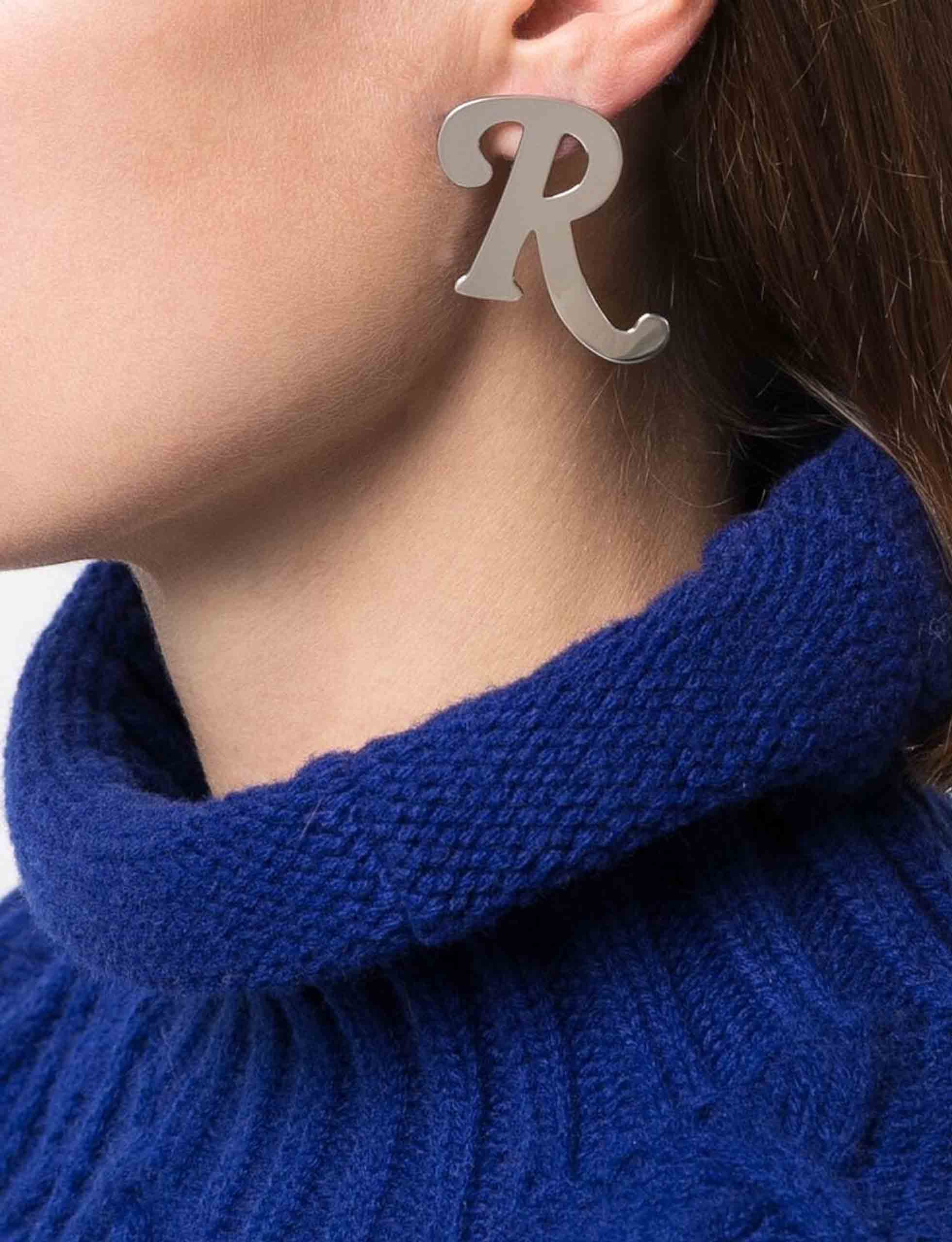 RAF SIMONS R PIN EARRING SILVER - Image 3