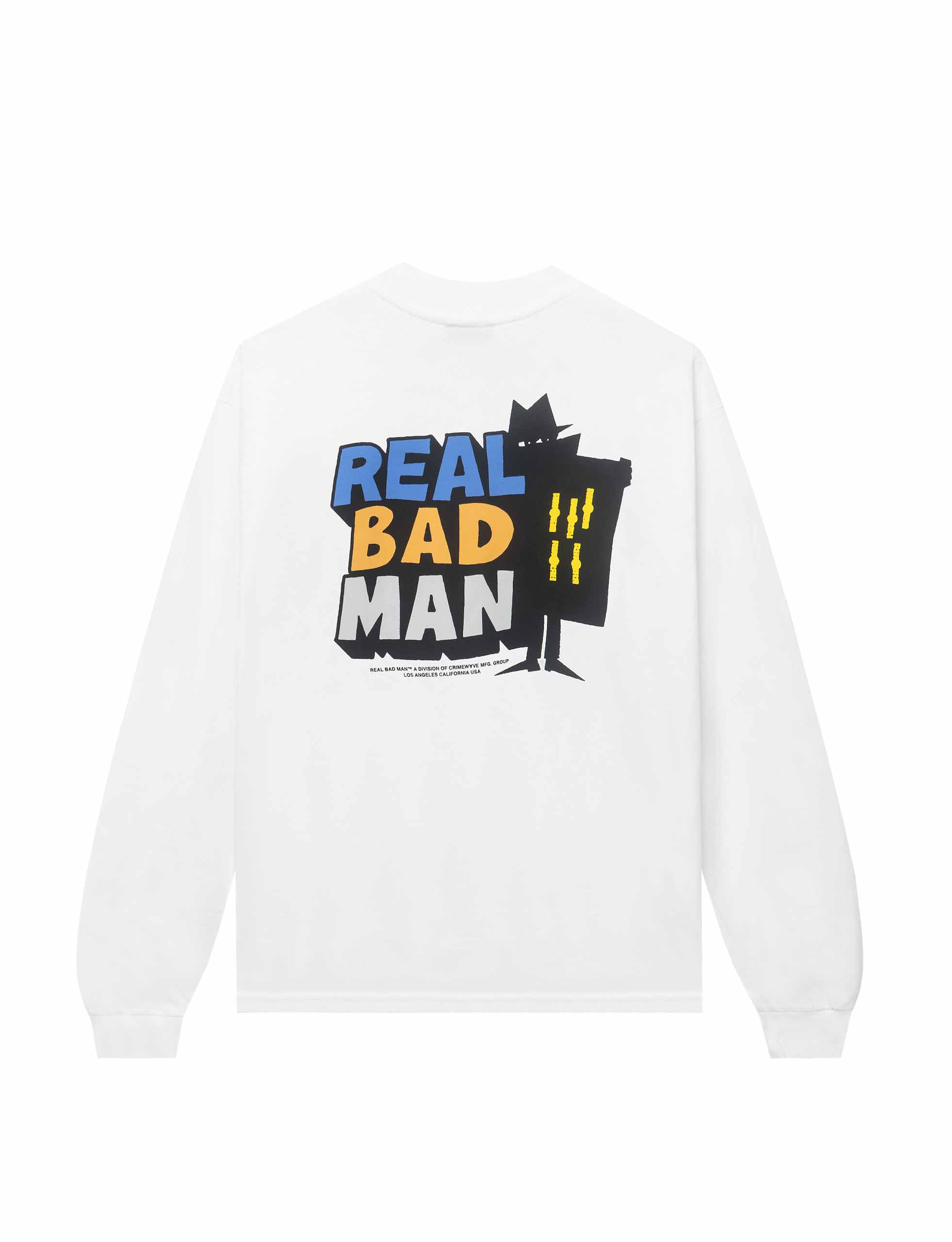 REAL BAD MAN LOGO TEE VOL. 9 L/S TEE WHITE - Image 3