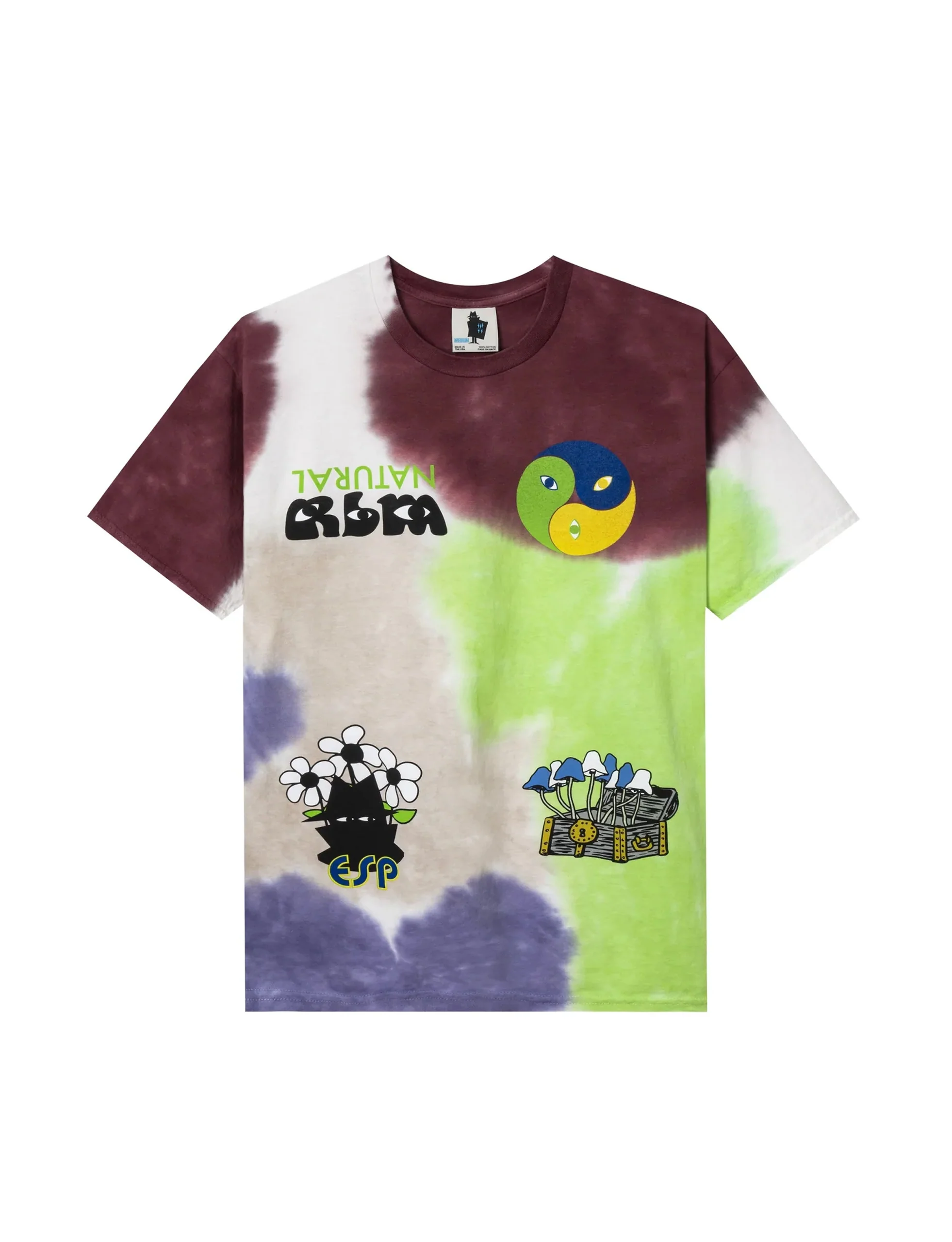 REAL BAD MAN PSYCHIC PLANT TIE DYE S/S SHIRT YELLOW