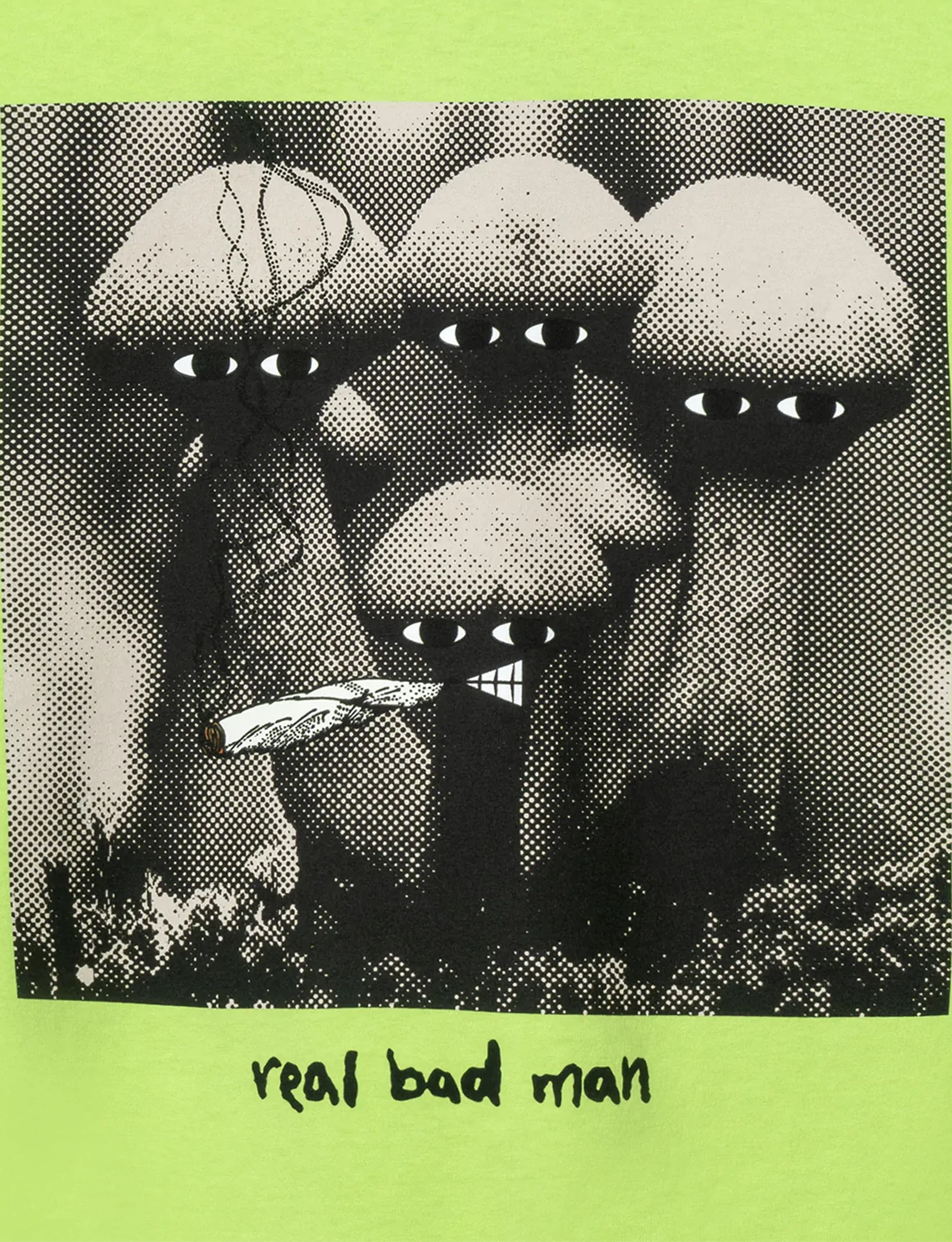 REAL BAD MAN SHROOMERGANG LS TEE HIGH LIGHTER GREEN - Image 2