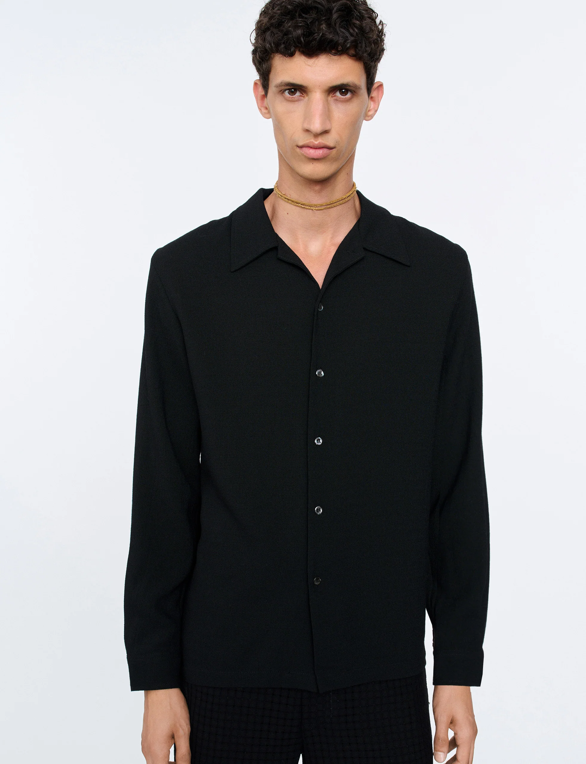 SÉFR RAMPOUA SHIRT BLACK CREPE - Image 3