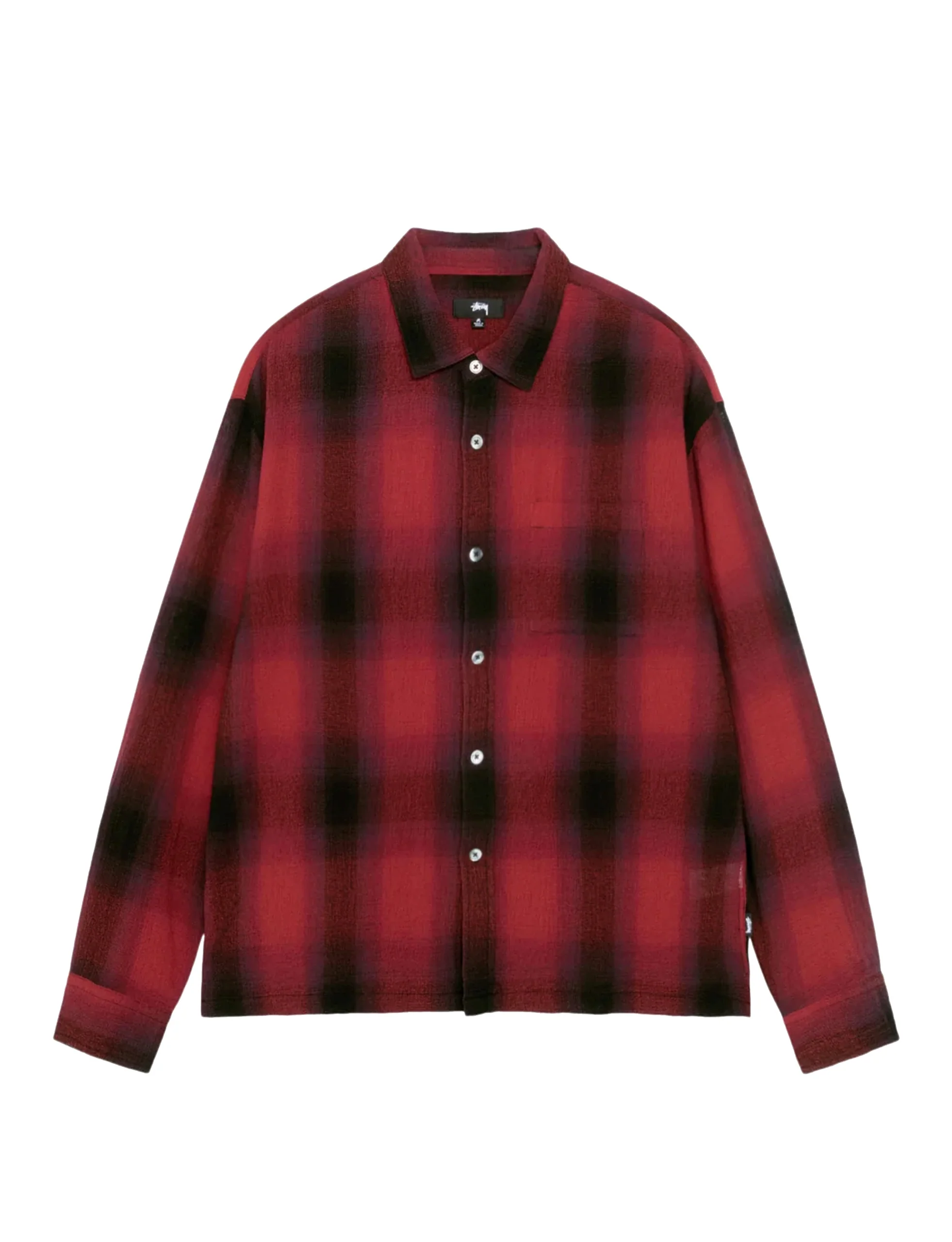 STÜSSY Loose Weave Plaid Shirt RED