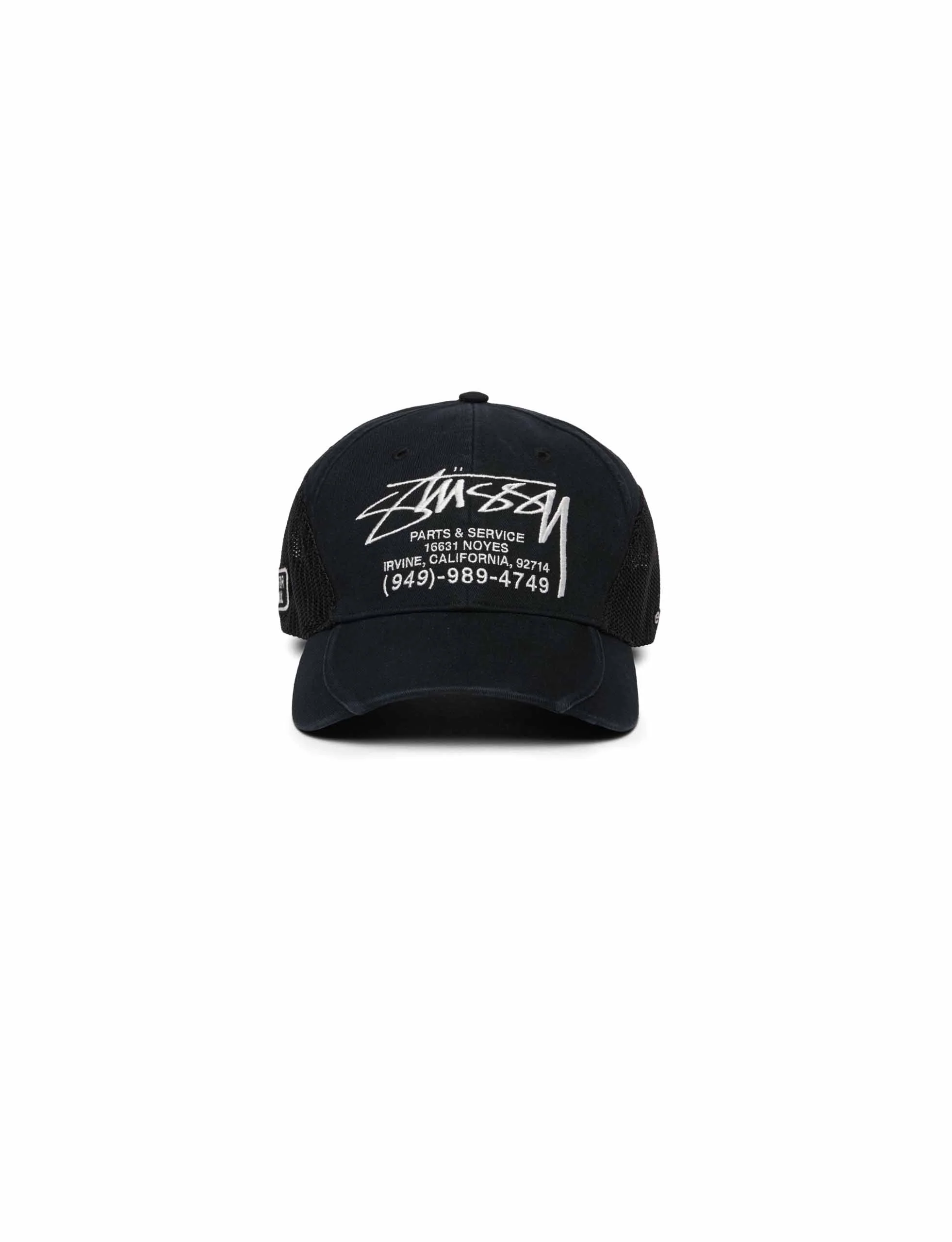STĂSSY Lp Service Mesh Strapback Cap BLACK