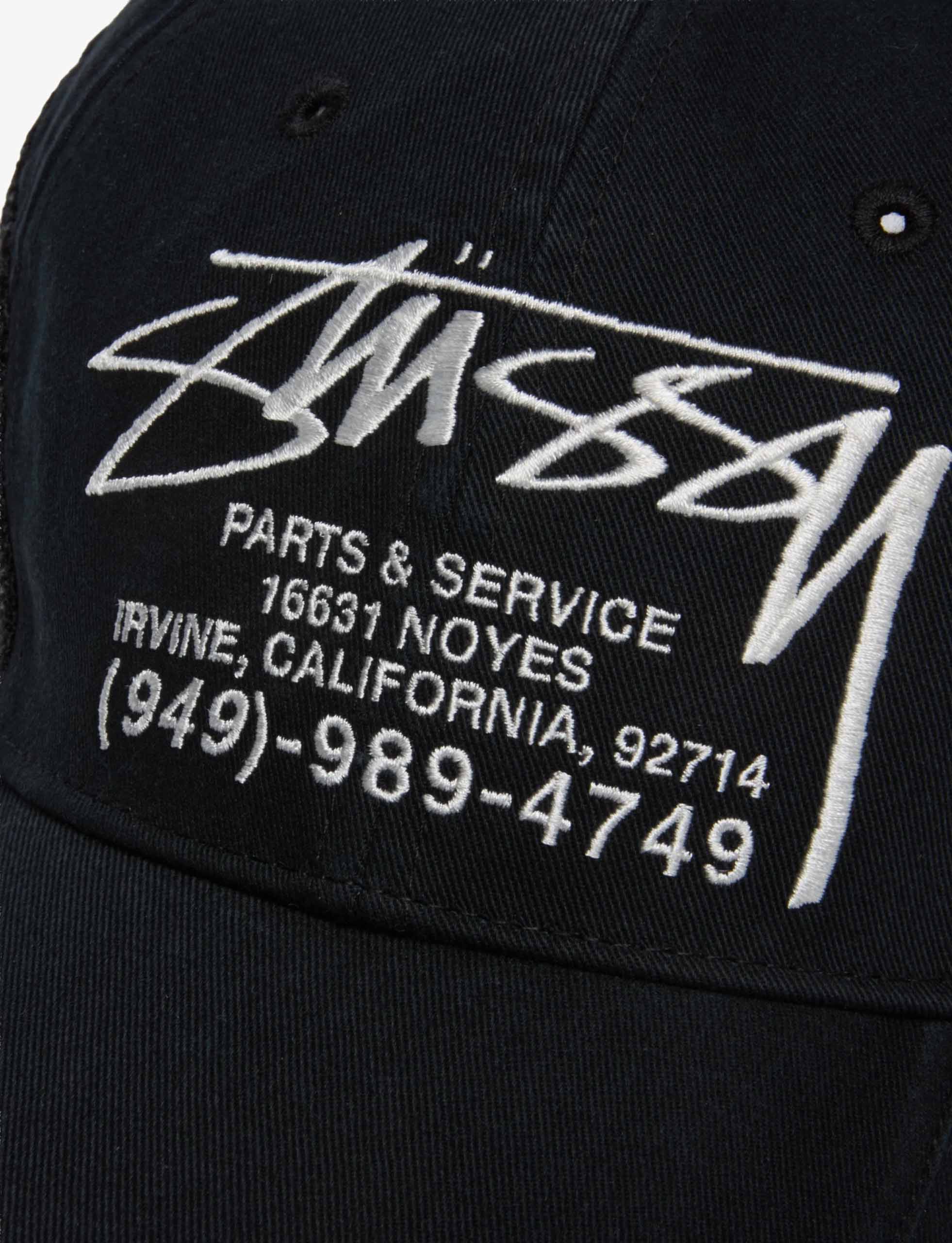 STĂSSY Lp Service Mesh Strapback Cap BLACK - Image 3