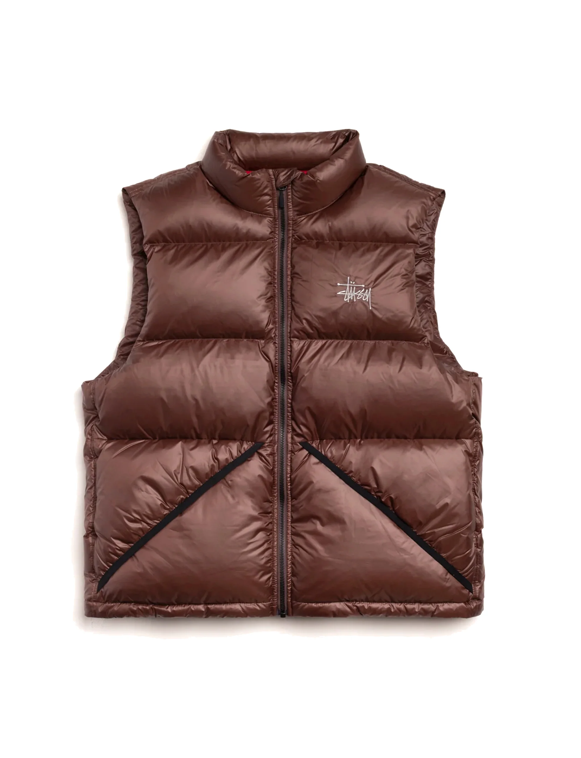 STÜSSY Micro Ripstop Down Vest Brown