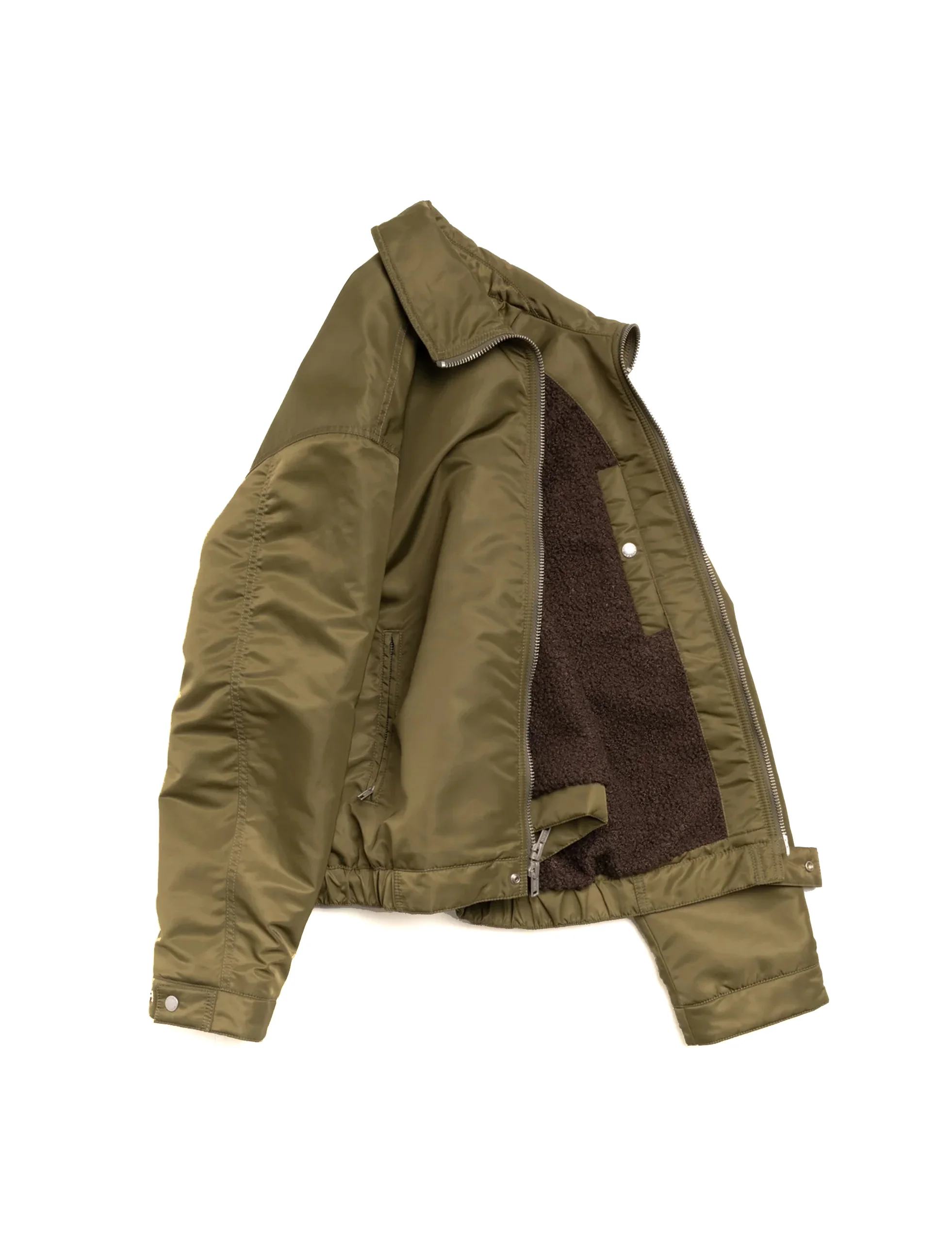 STÜSSY Pile Lined Zip Jacket Olive - Image 3