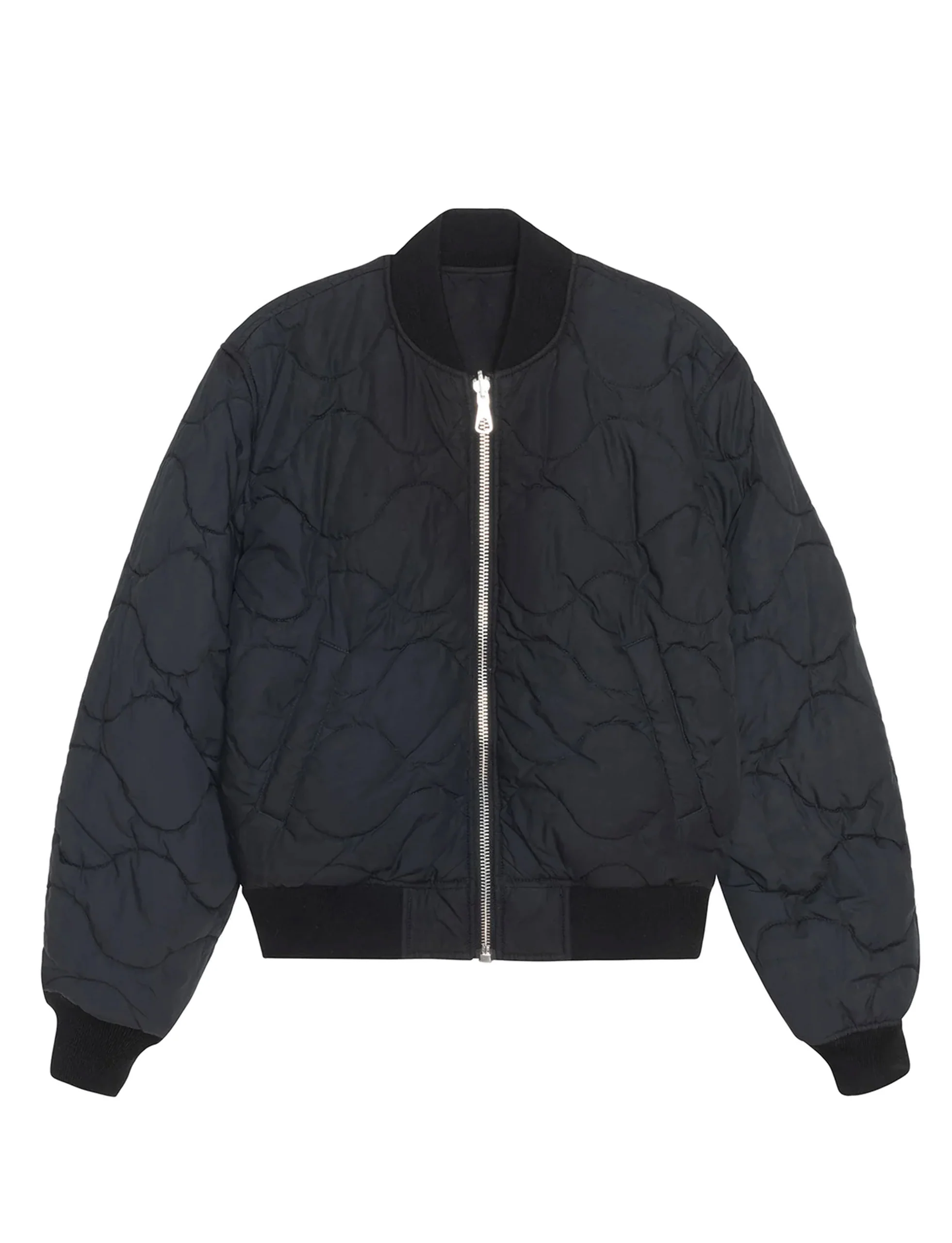 STÜSSY Quilted Bomber Waxed BLACK - Image 3