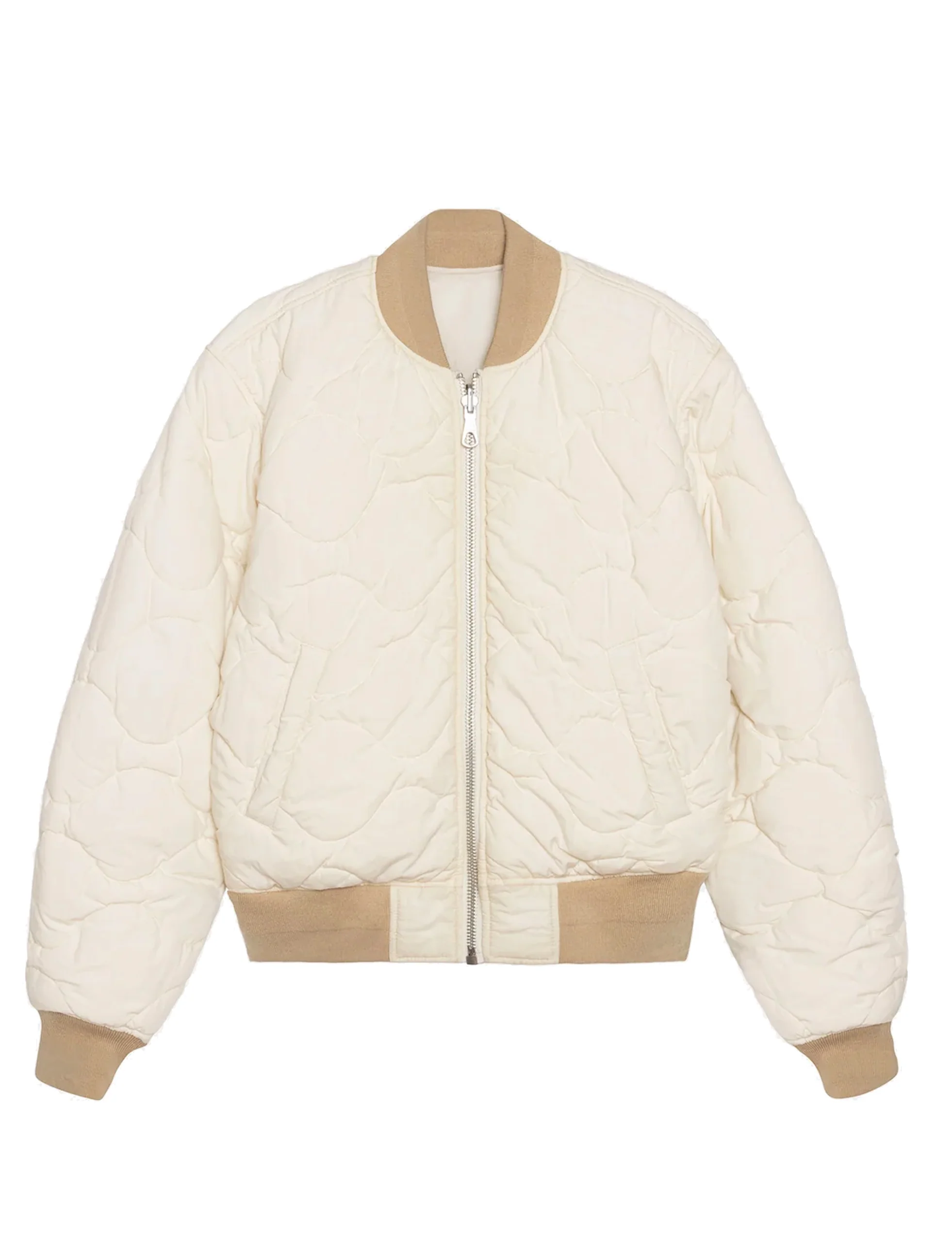 STÜSSY Quilted Bomber Waxed CREAM - Image 3