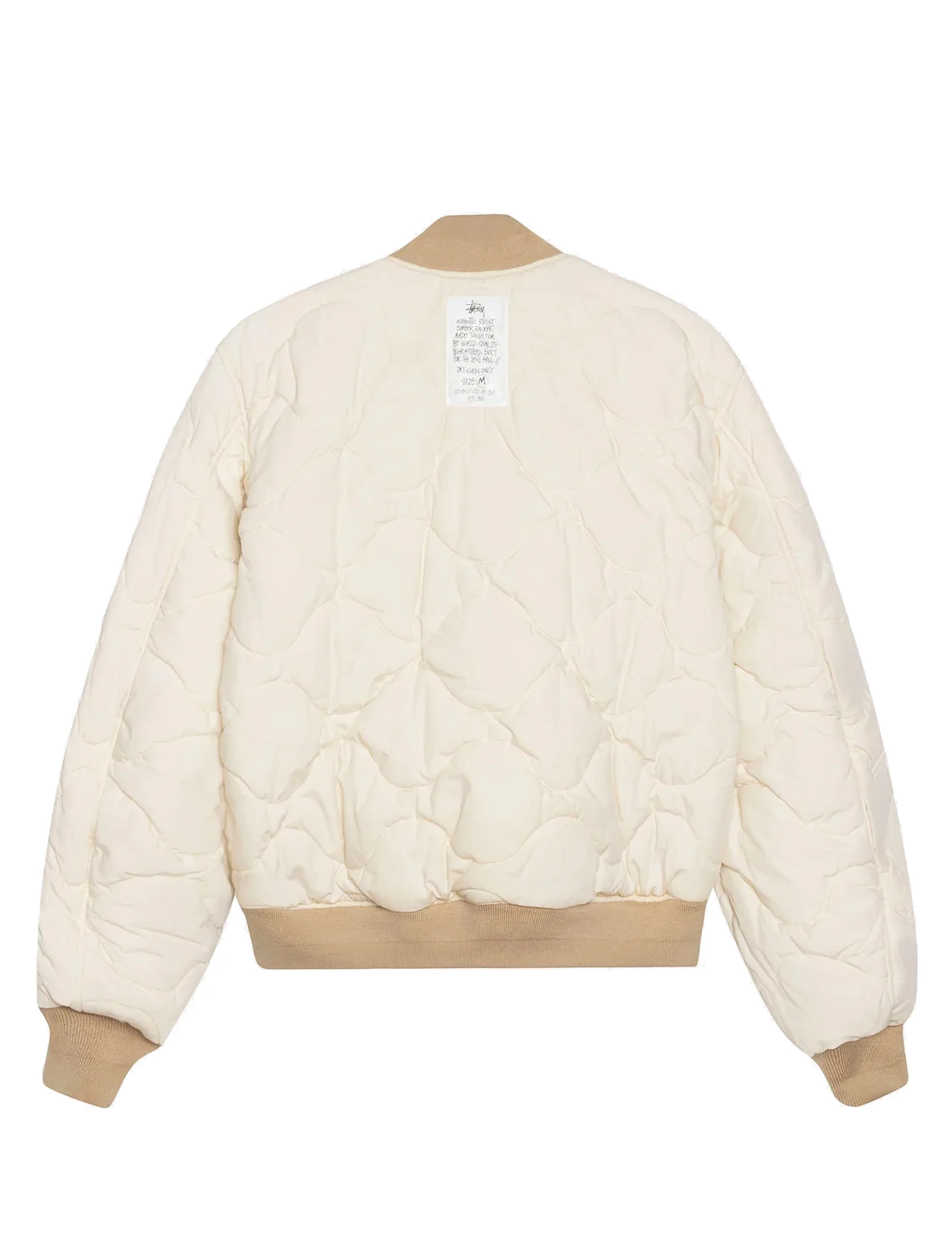 STÜSSY Quilted Bomber Waxed CREAM - Image 4