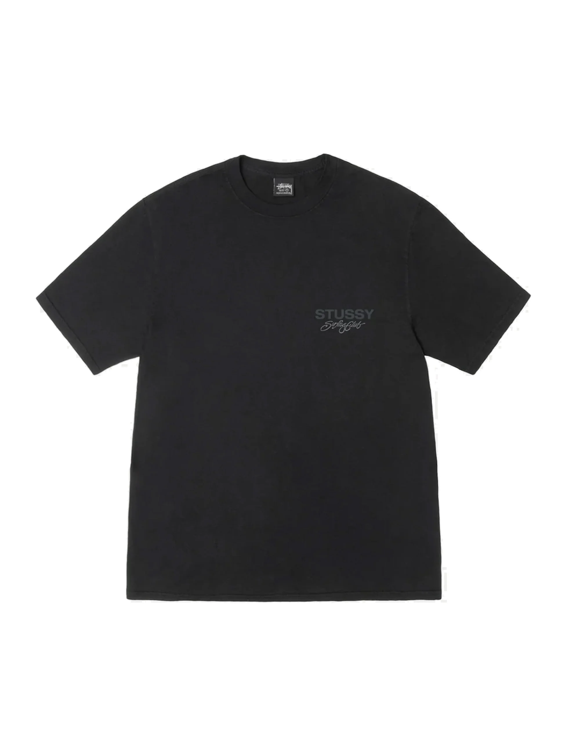 STÜSSY Surf Club Pig. Dyed Tee BLACK