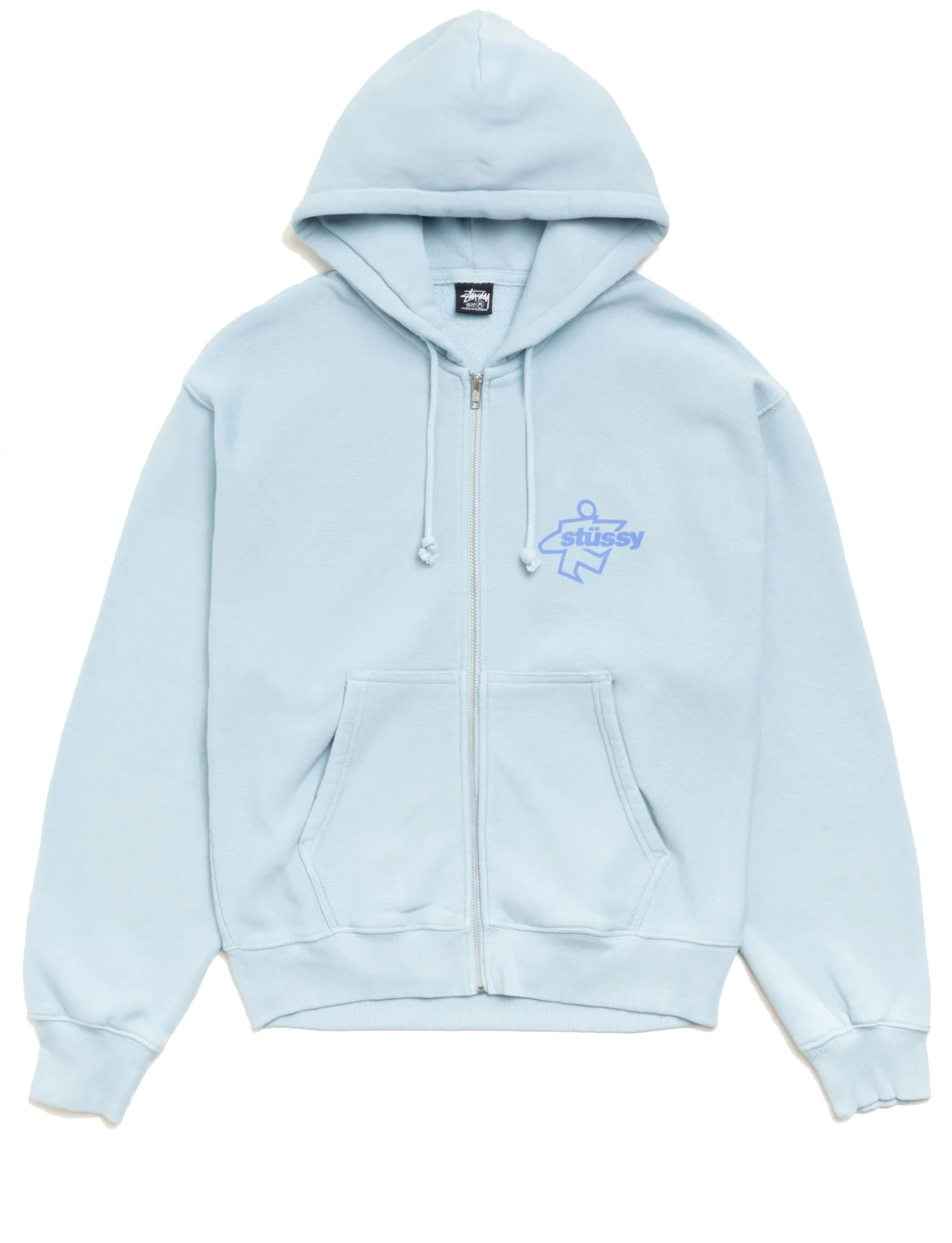 STÜSSY SURF SIZE ZIP HOODIE SKY BLUE - Image 2