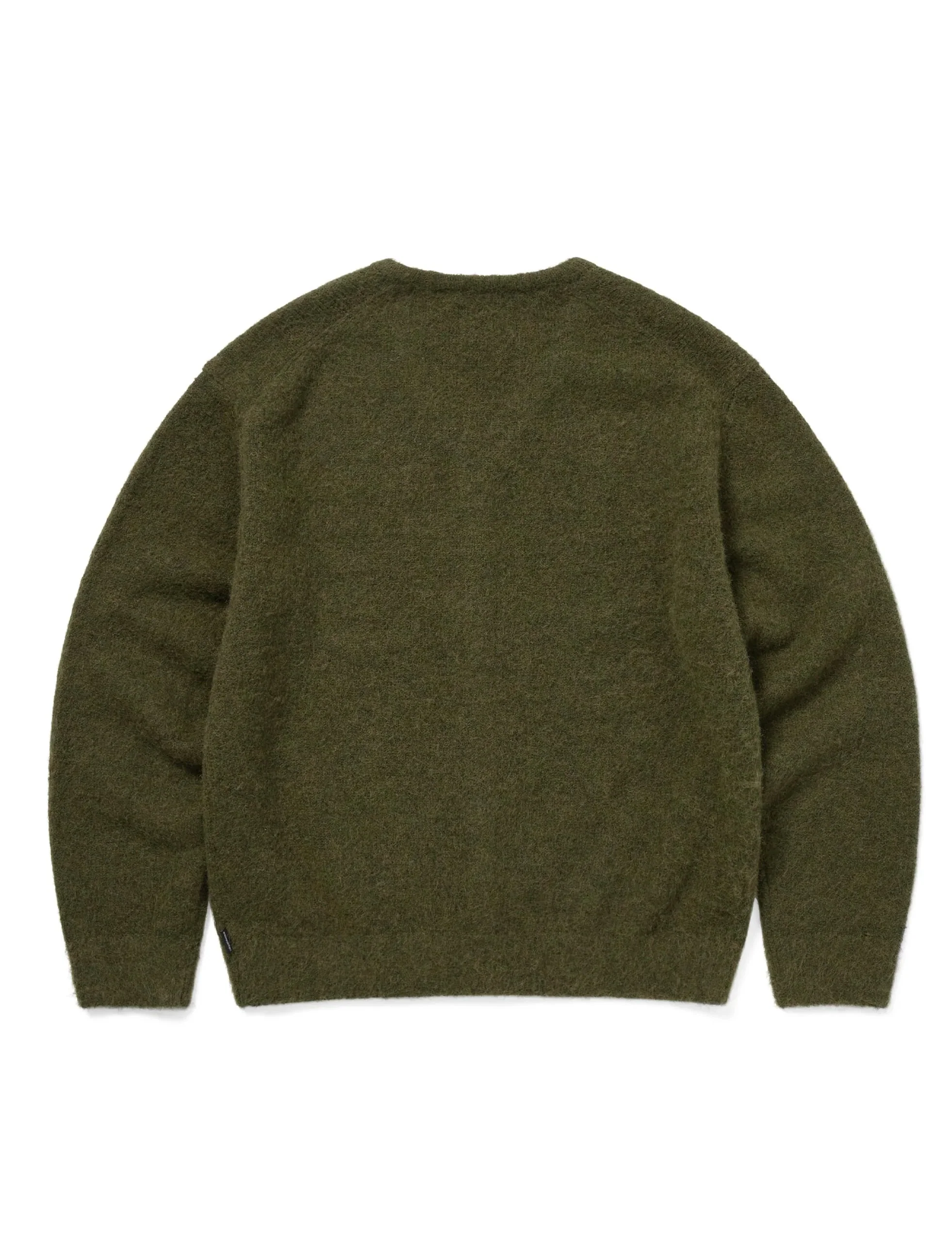 thisisneverthat Hairy Knit Cardigan Olive Green - Image 4