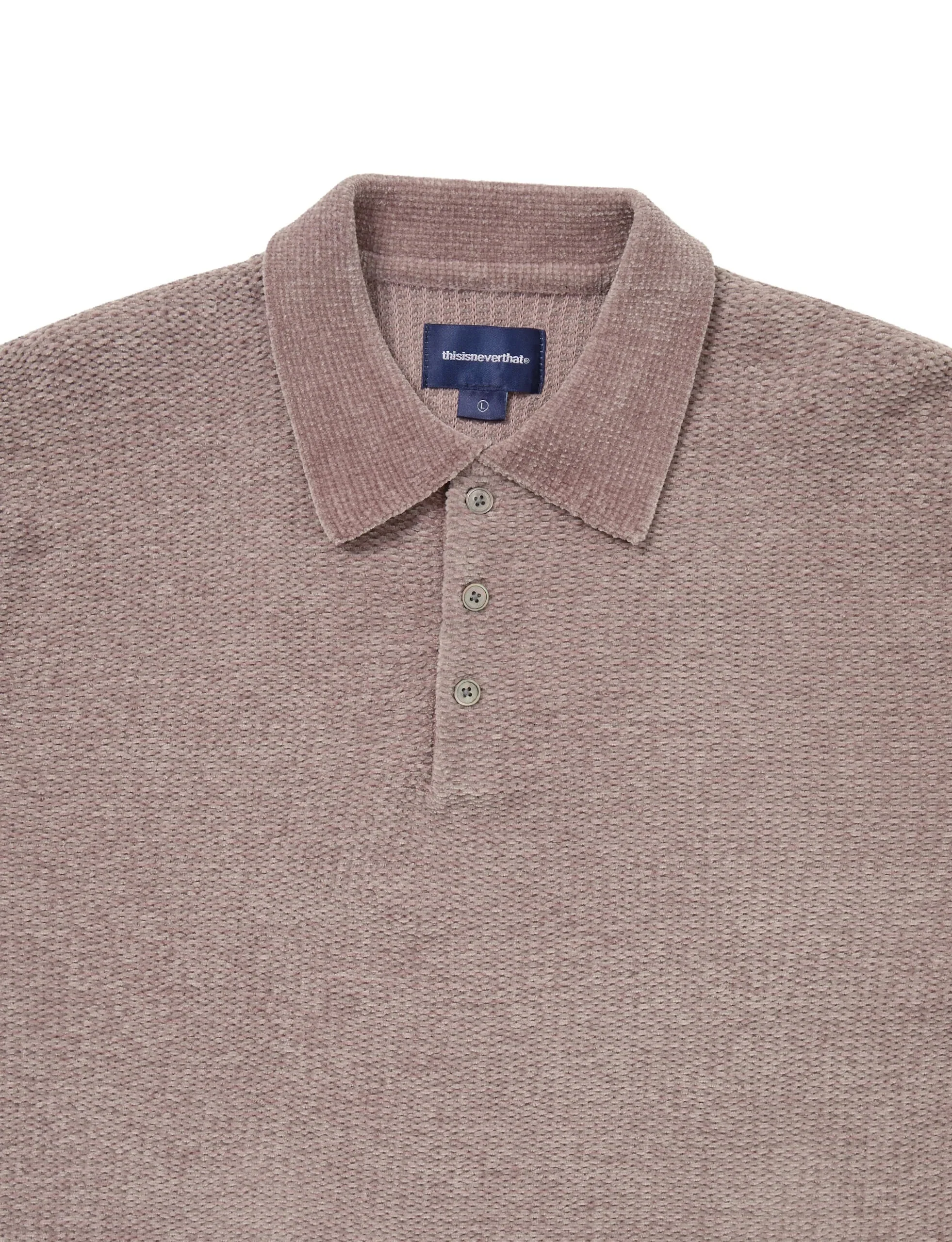 thisisneverthat Velvet Knit Polo Dusty Pink - Image 2