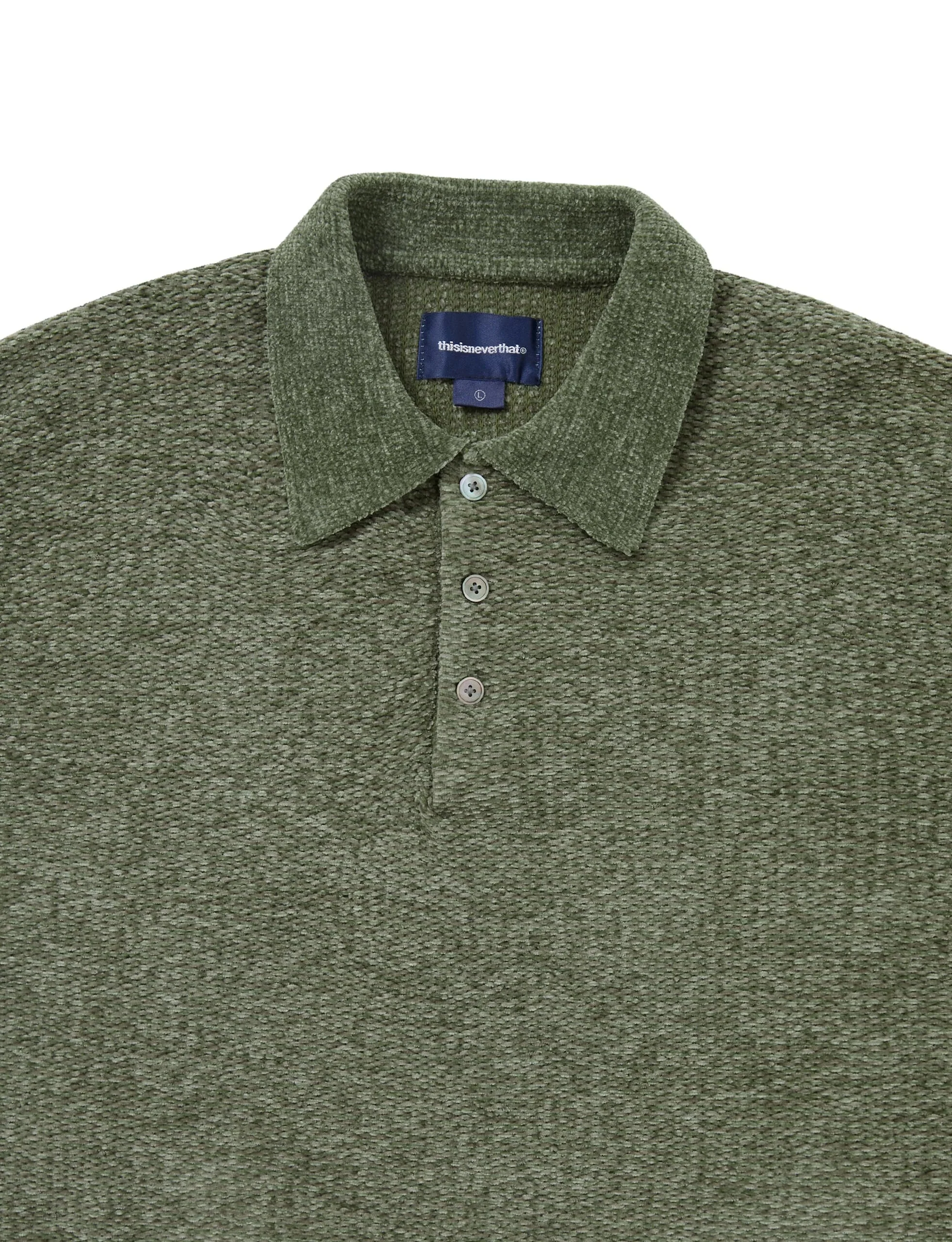 thisisneverthat Velvet Knit Polo Green - Image 2