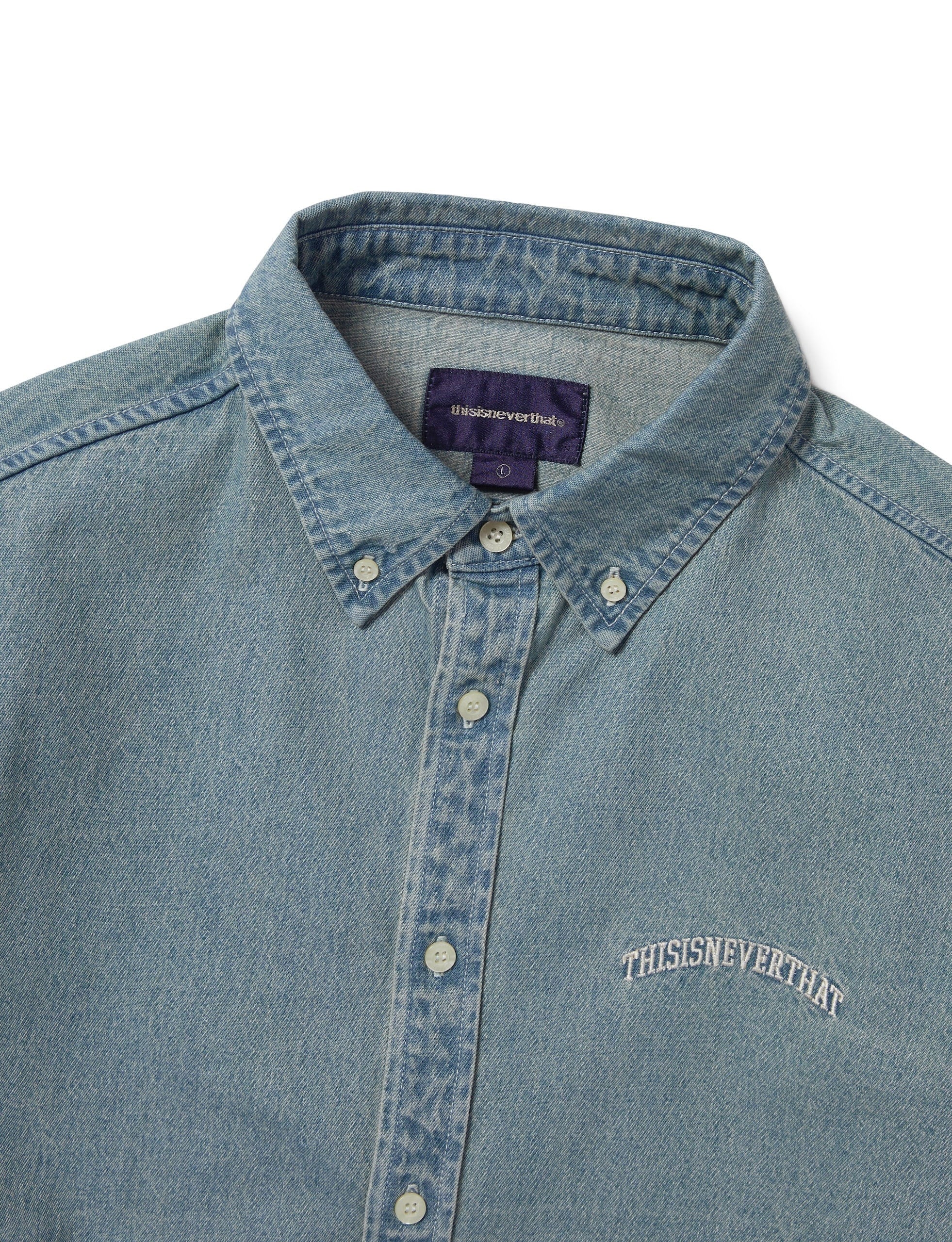 THISISNEVERTHAT Washed Denim Shirt BLUE - Image 2