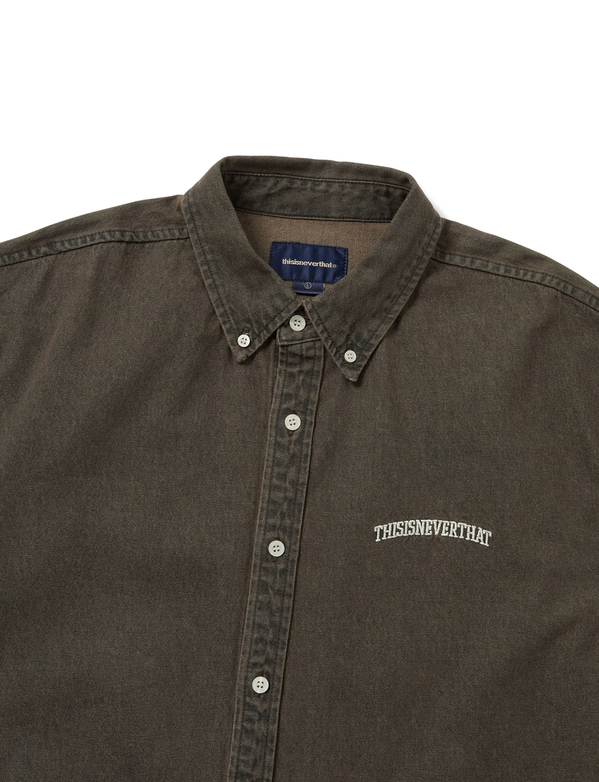 THISISNEVERTHAT Washed Denim Shirt BROWN - Image 2