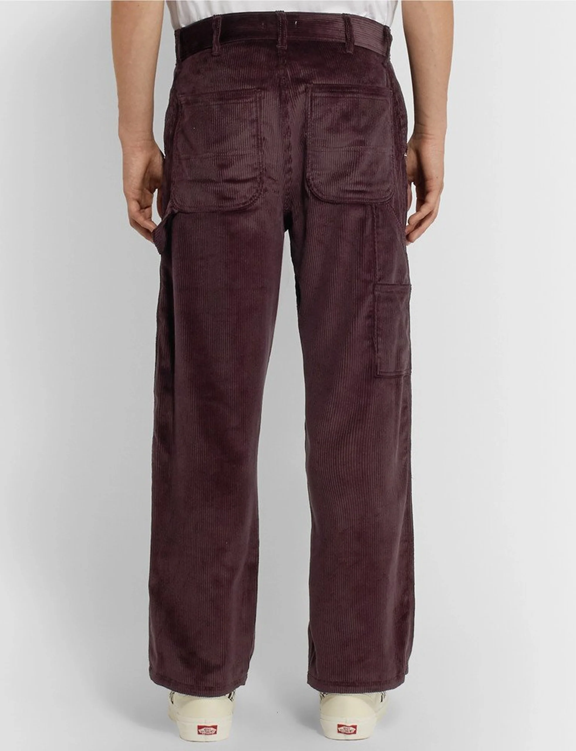 Très Bien - Cropped Cotton-Corduroy Cargo Trousers - Plum - Image 4